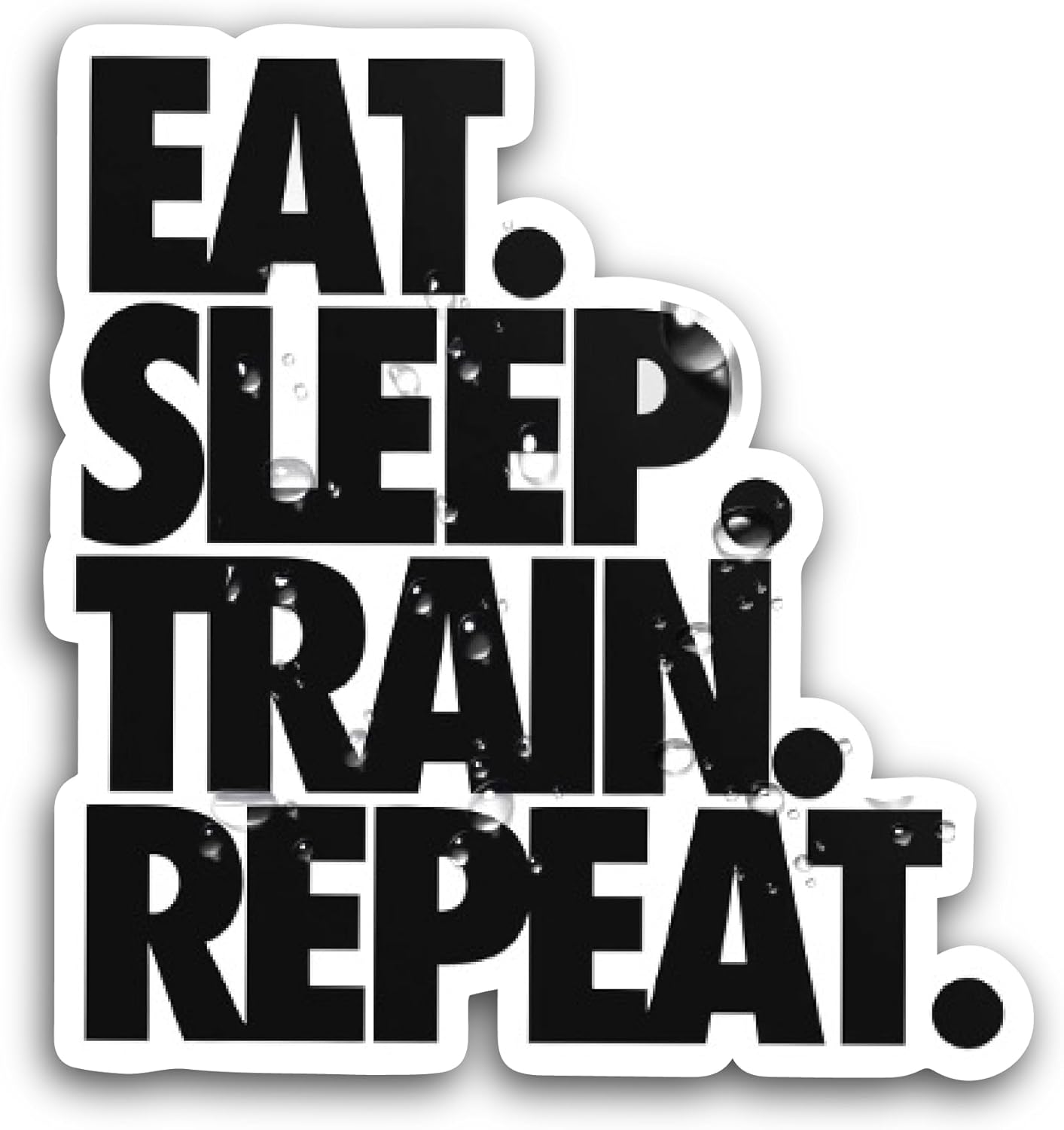 2 (Pieces) 3" and 5" Eat Sleep Train Repeat Sticker, Waterproof Vinyl Decals for Many Purpose Like Cars, Trucks, Laptops, Phones, Windows and More