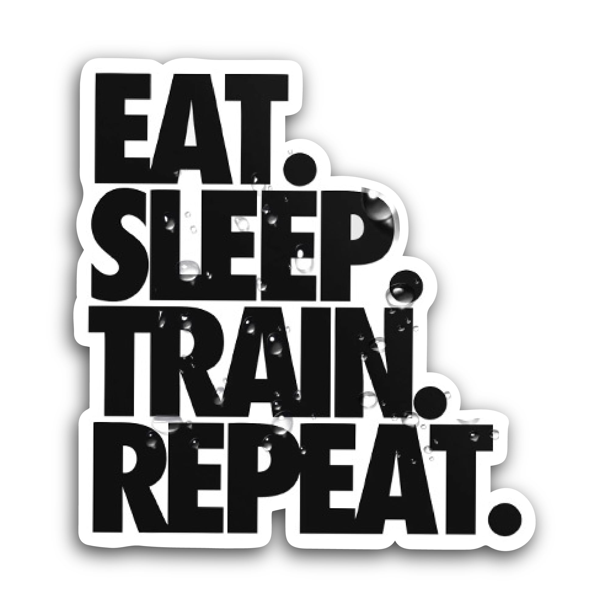 2 (Pieces) 3" and 5" Eat Sleep Train Repeat Sticker, Waterproof Vinyl Decals for Many Purpose Like C