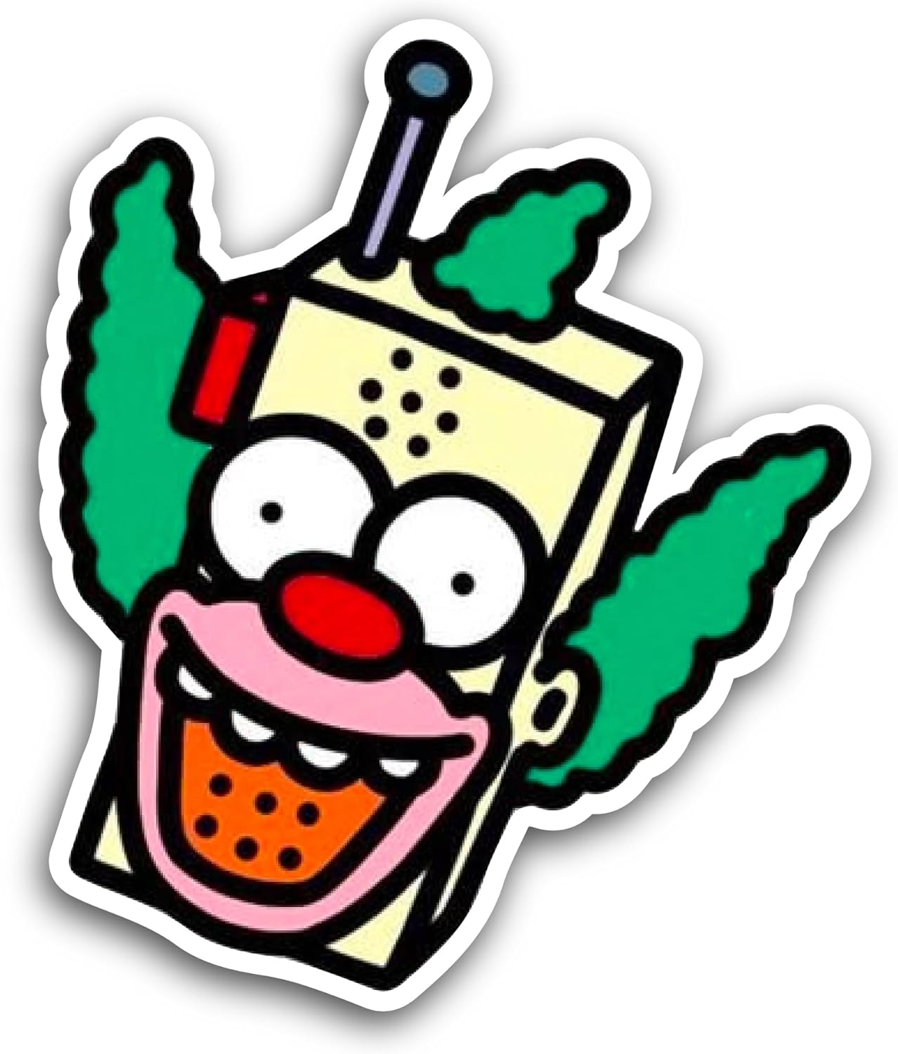2 (Pieces) 3" and 5" Cartoon Clown Sticker, Waterproof Vinyl Decals for Many Purpose Like Cars, Trucks, Laptops, Phones, Windows and More