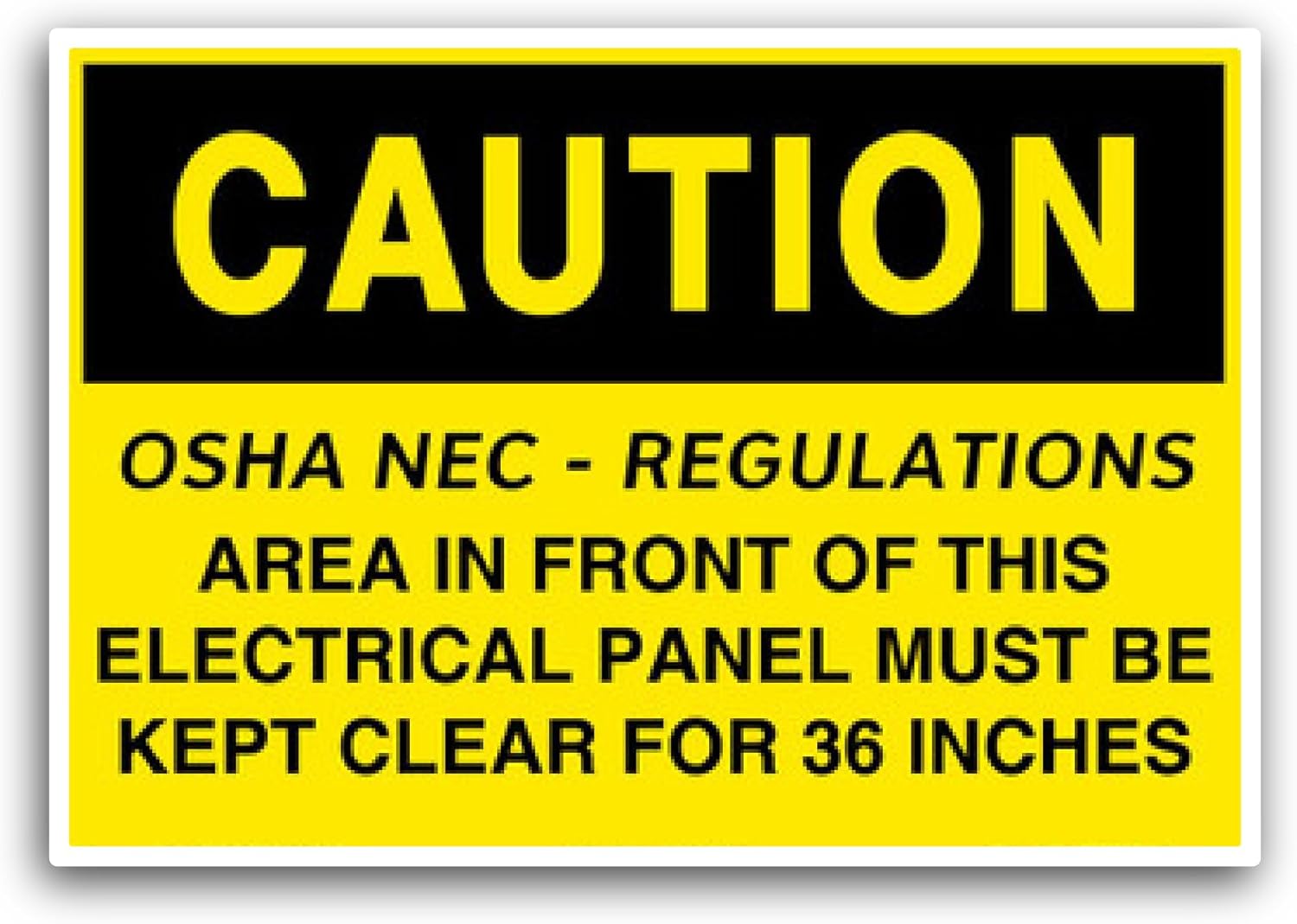 2 (Pieces) 3" and 5" OSHA - NEC - Regulations Area Sticker, Waterproof Vinyl Decals for Many Purpose Like Cars, Trucks, Laptops, Phones, Windows and More