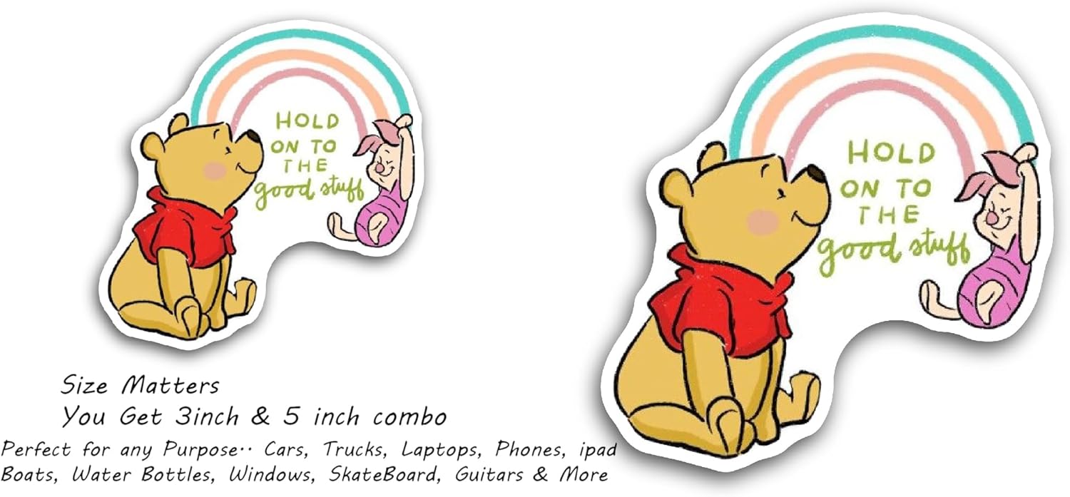 2 (Pieces) 3" and 5" Hold On The Good Text Sticker, Waterproof Vinyl Decals for Many Purpose Like Cars, Trucks, Laptops, Phones, Windows and More