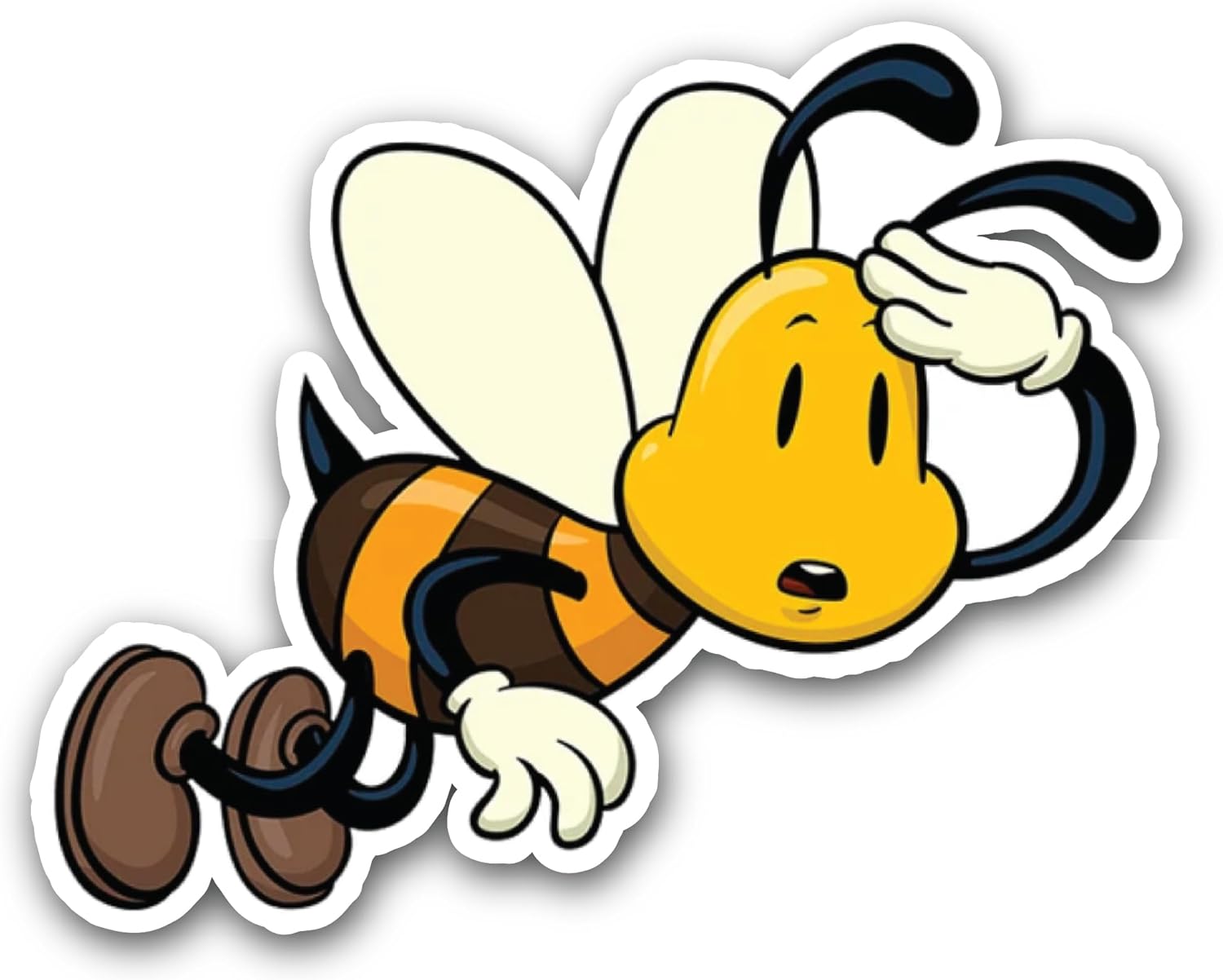 2 (Pieces) 3" and 5" Flying Bee Sticker, Waterproof Vinyl Decals for Many Purpose Like Cars, Trucks, Laptops, Phones, Windows and More