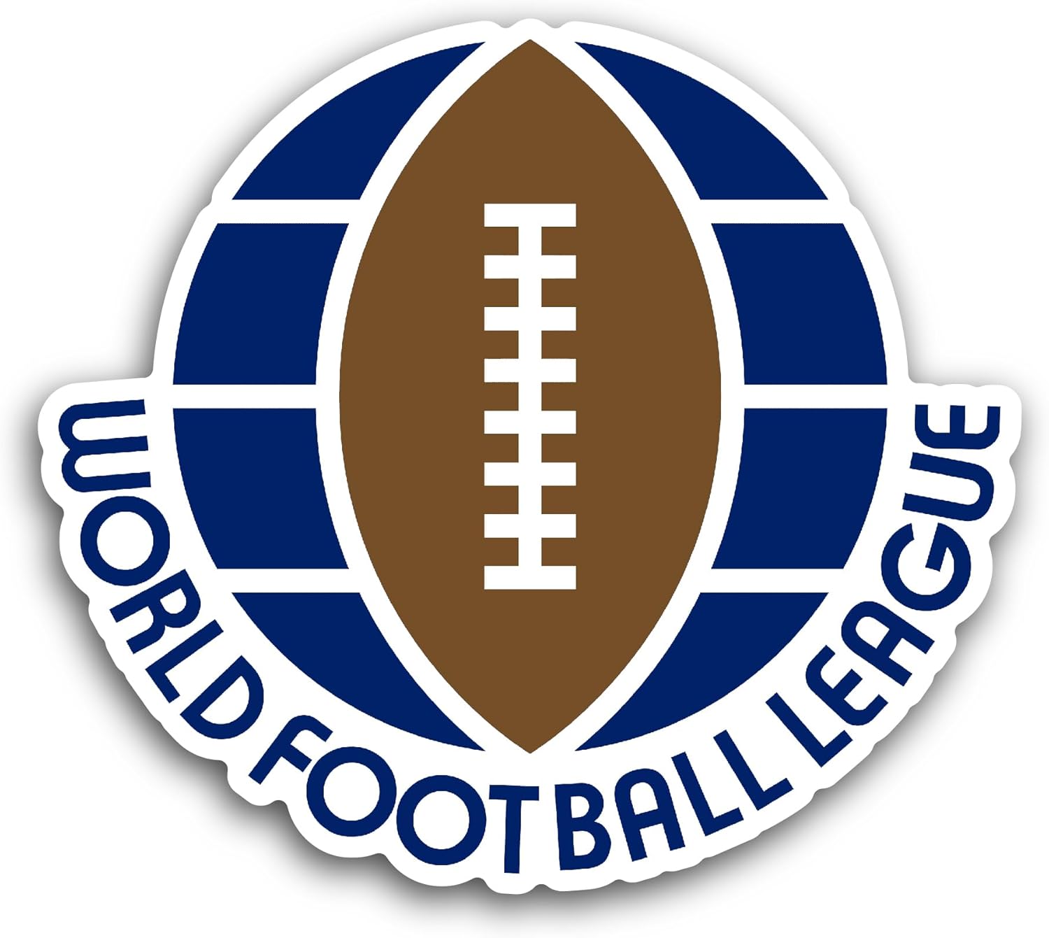 2 (Pieces) 3" and 5" W0rld Football League Sticker, Waterproof Vinyl Decals for Many Purpose Like Cars, Trucks, Laptops, Phones, Windows and More