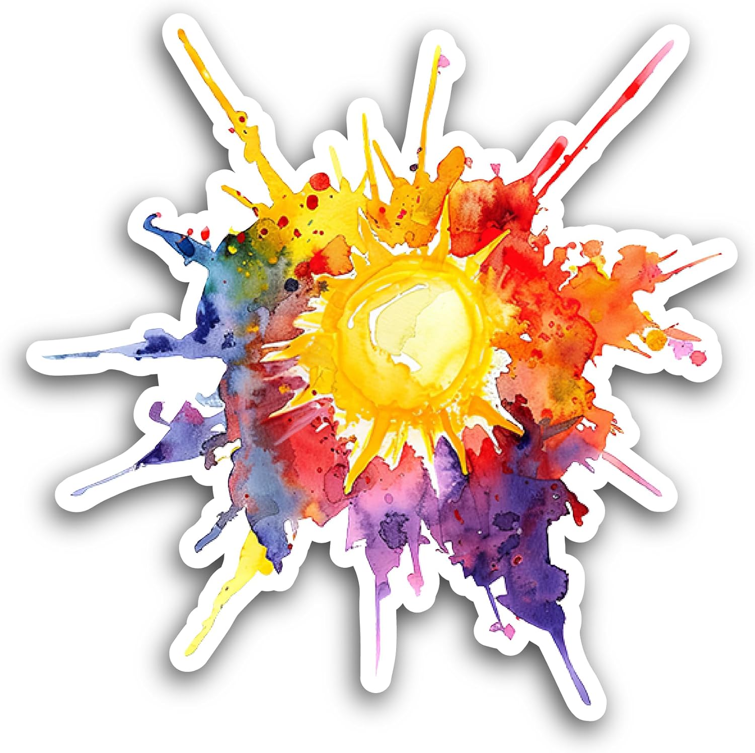 2 (Pieces) 3" and 5" Colorful Splash Sticker, Waterproof Vinyl Decals for Many Purpose Like Cars, Trucks, Laptops, Phones, Windows and More