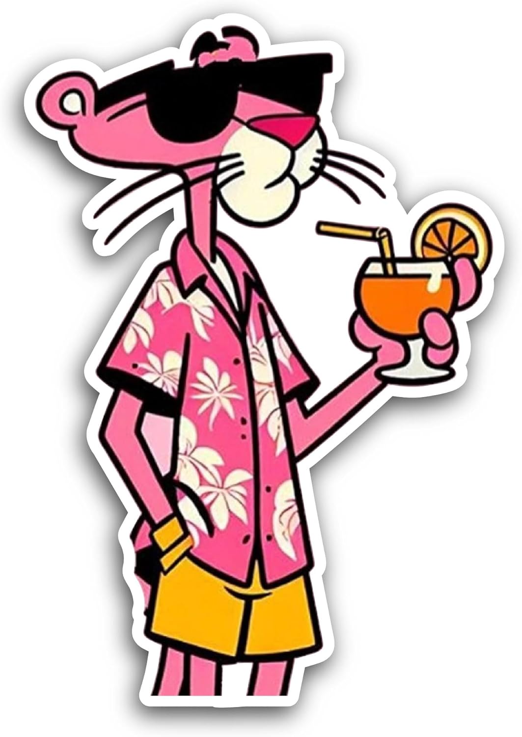 2 (Pieces) 3" and 5" Panther Drinking Juice Sticker, Waterproof Vinyl Decals for Many Purpose Like Cars, Trucks, Laptops, Phones, Windows and More