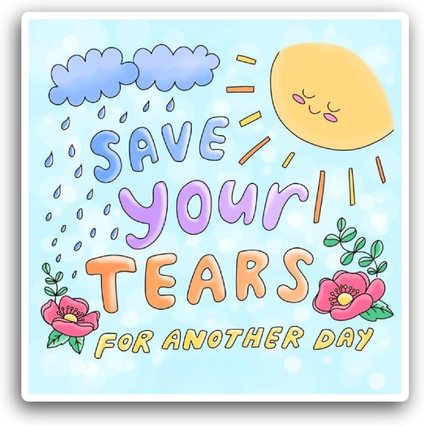 2 (Pieces) 3" and 5" Save Your Tears Text Sticker, Waterproof Vinyl Decals for Many Purpose Like Cars, Trucks, Laptops, Phones, Windows and More