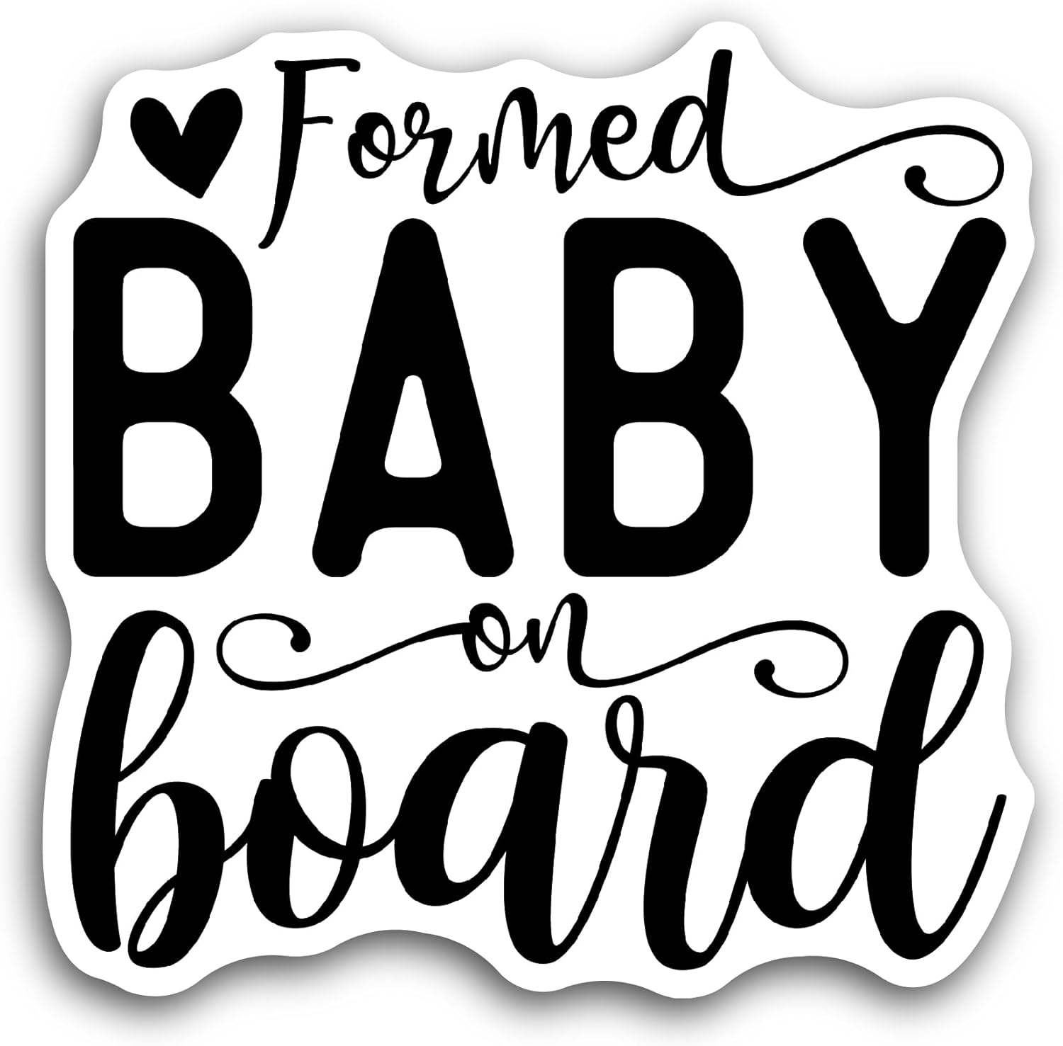 2 (Pieces) 3" and 5" Formed Baby On Board Sticker, Waterproof Vinyl Decals for Many Purpose Like Cars, Trucks, Laptops, Phones, Windows and More