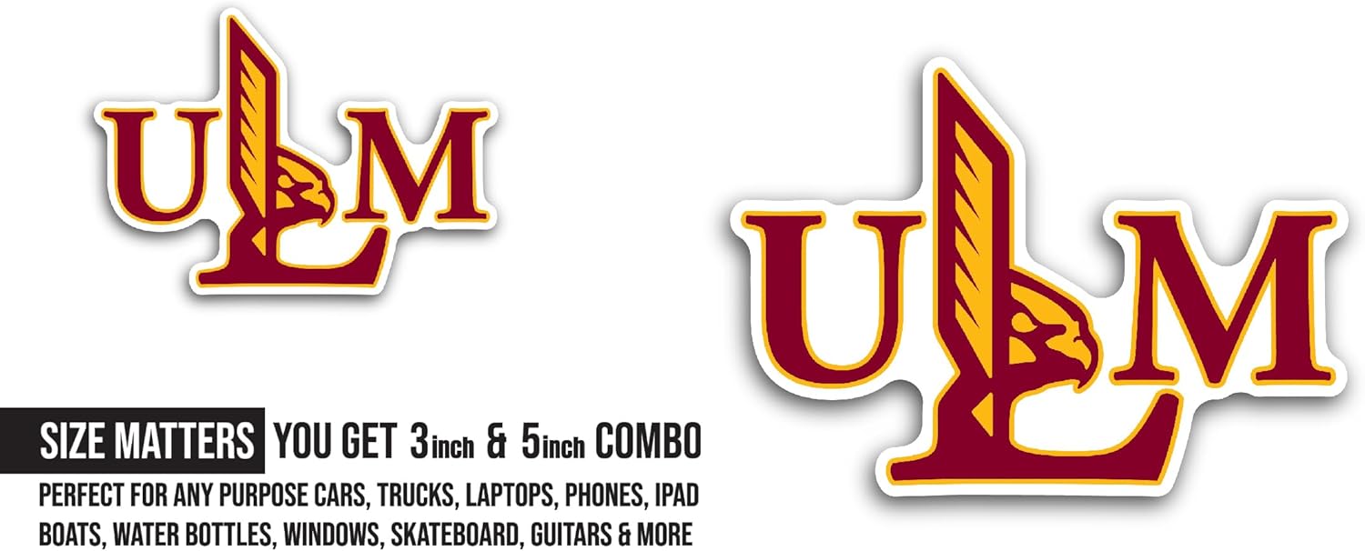 2 (Pieces) 3" and 5" ULM Sticker, Waterproof Vinyl Decals for Many Purpose Like Cars, Trucks, Laptops, Phones, Windows and More