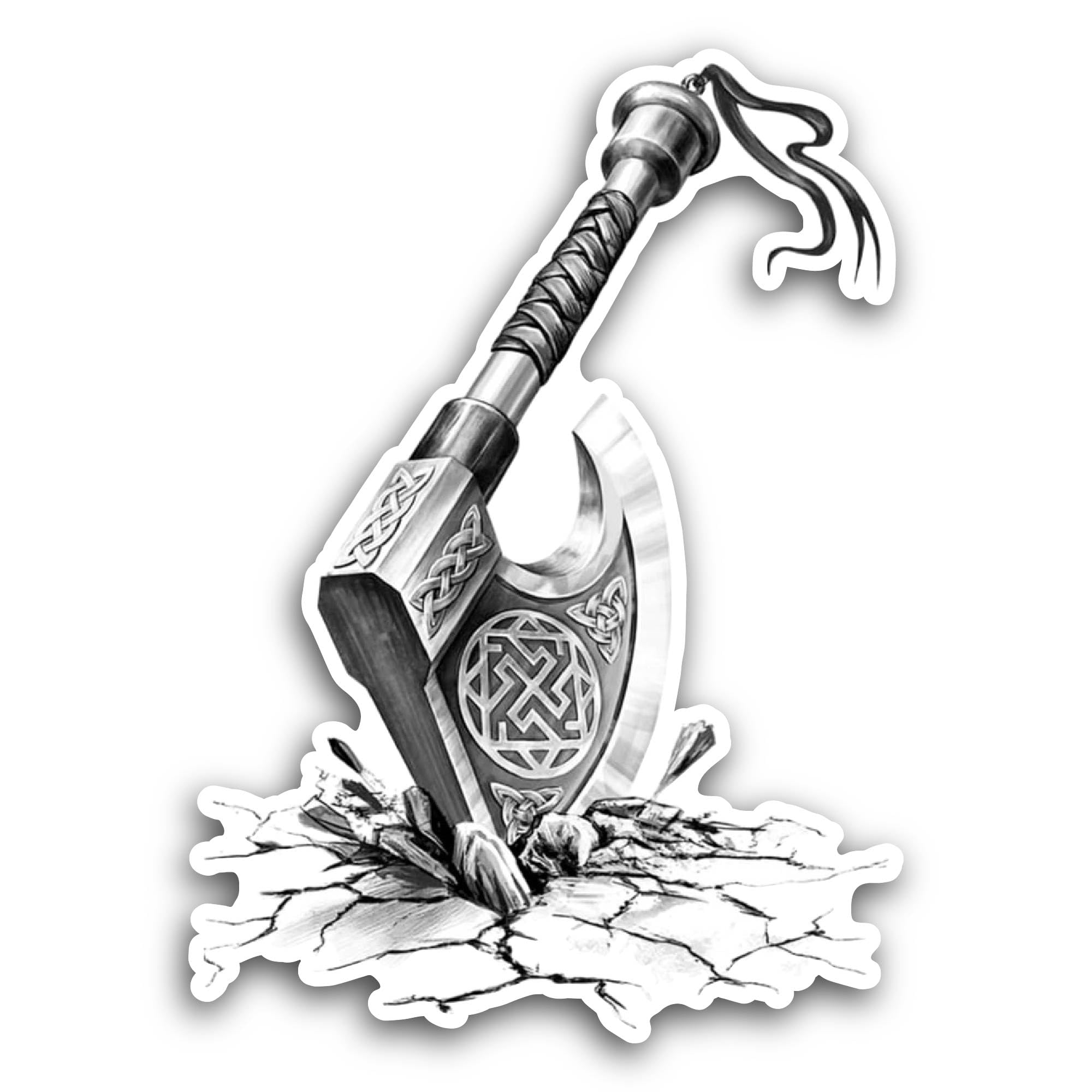 2 (Pieces) 3" and 5" Axe Sticker, Waterproof Vinyl Decals for Many Purpose Like Cars, Trucks, Laptop
