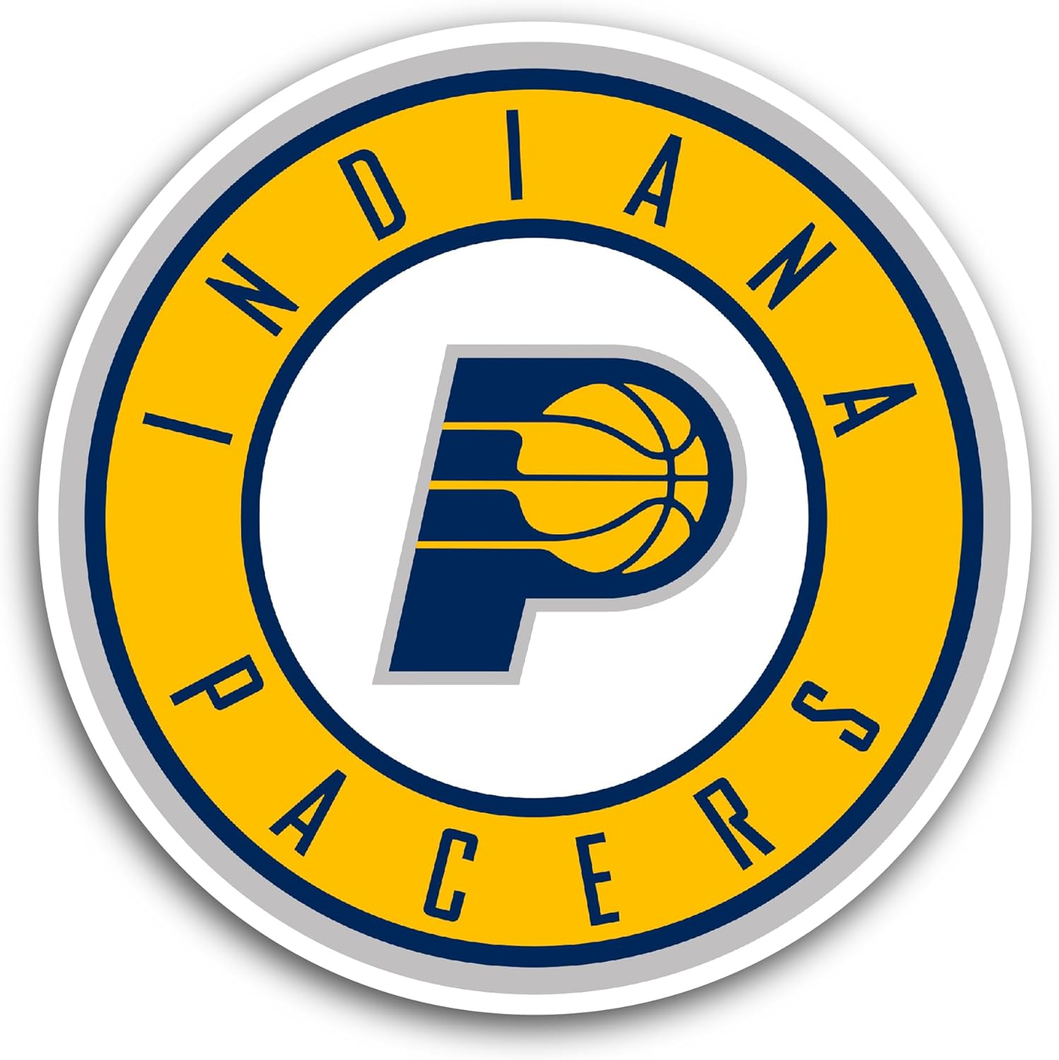 2 (Pieces) 3" and 5" Ind1ana Pacers Logo Decal Sticker, Waterproof Vinyl Decals for Many Purpose Like Cars, Trucks, Laptops, Phones, Windows and More