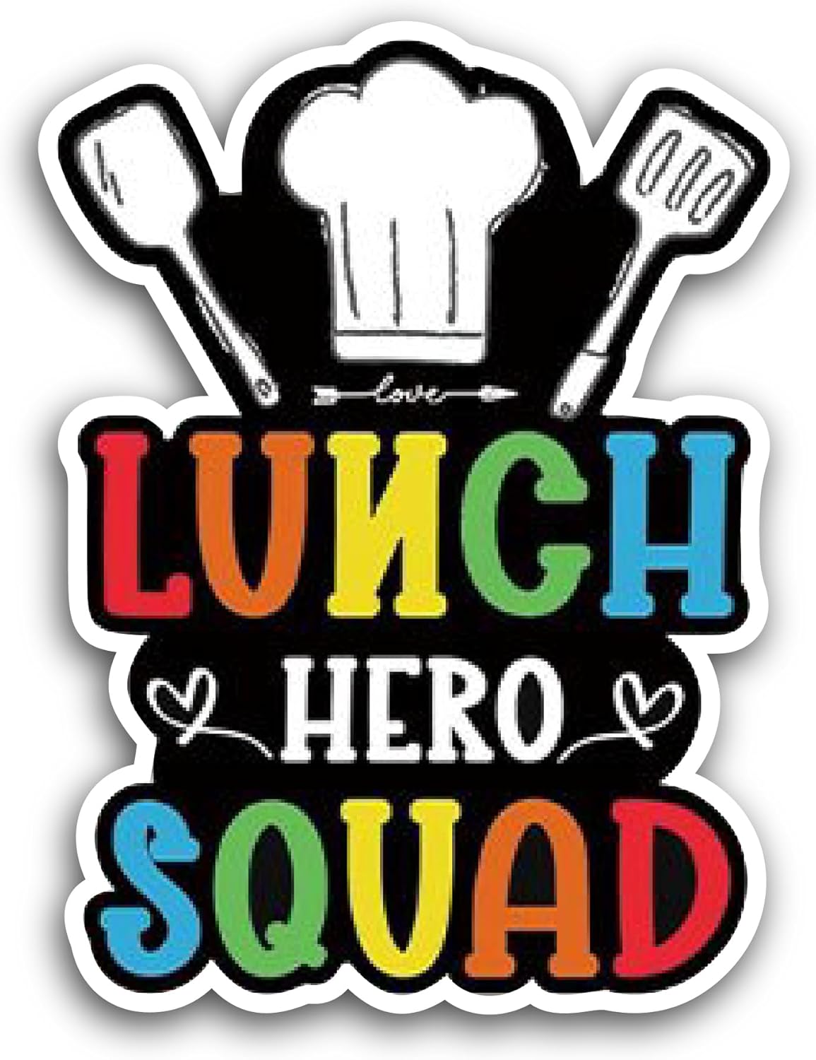 2 (Pieces) 3" and 5" Lunch Hero Squad Sticker, Waterproof Vinyl Decals for Many Purpose Like Cars, Trucks, Laptops, Phones, Windows and More