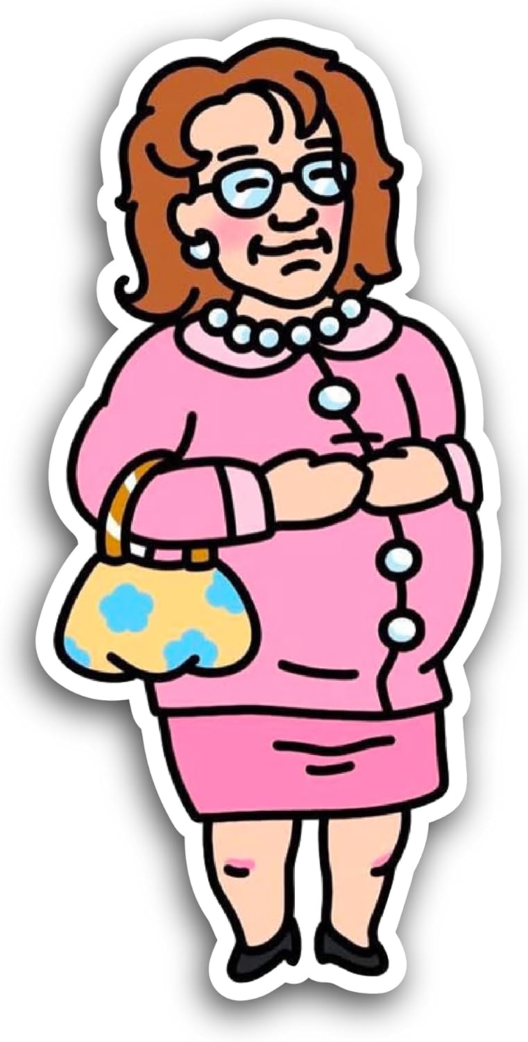 2 (Pieces) 3" and 5" Cartoon Woman Sticker, Waterproof Vinyl Decals for Many Purpose Like Cars, Trucks, Laptops, Phones, Windows and More