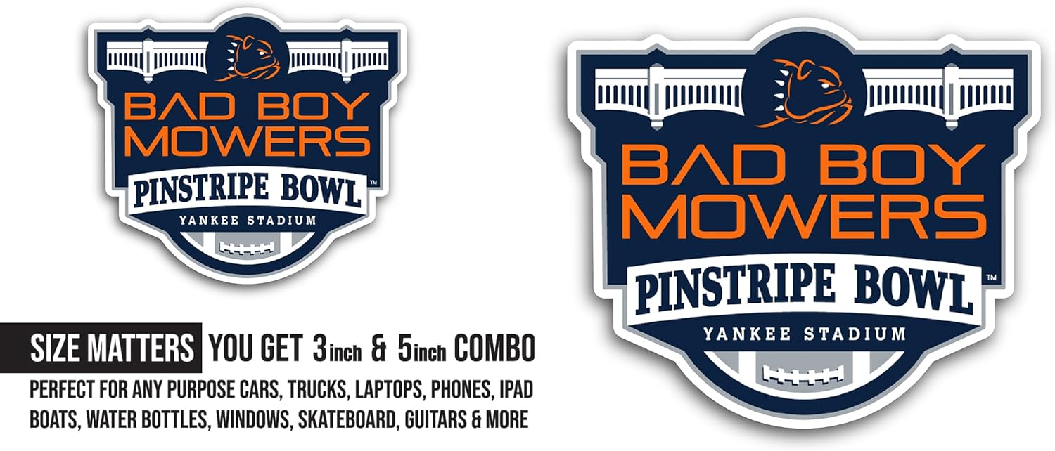 2 (Pieces) 3" and 5" Bad Boy M0wers Sticker, Waterproof Vinyl Decals for Many Purpose Like Cars, Trucks, Laptops, Phones, Windows and More