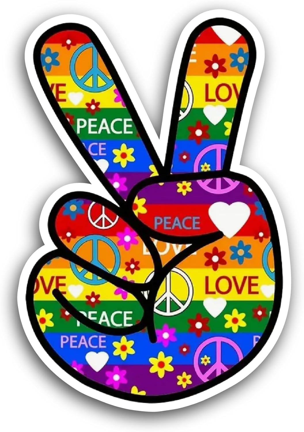 2 (Pieces) 3" and 5" Peace Symbol Sign Sticker, Waterproof Vinyl Decals for Many Purpose Like Cars, Trucks, Laptops, Phones, Windows and More