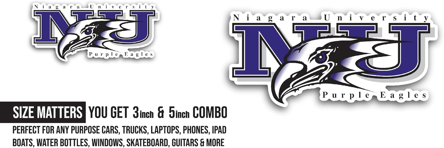 2 (Pieces) 3" and 5" Niagara Purple E@gles Sticker, Waterproof Vinyl Decals for Many Purpose Like Cars, Trucks, Laptops, Phones, Windows and More