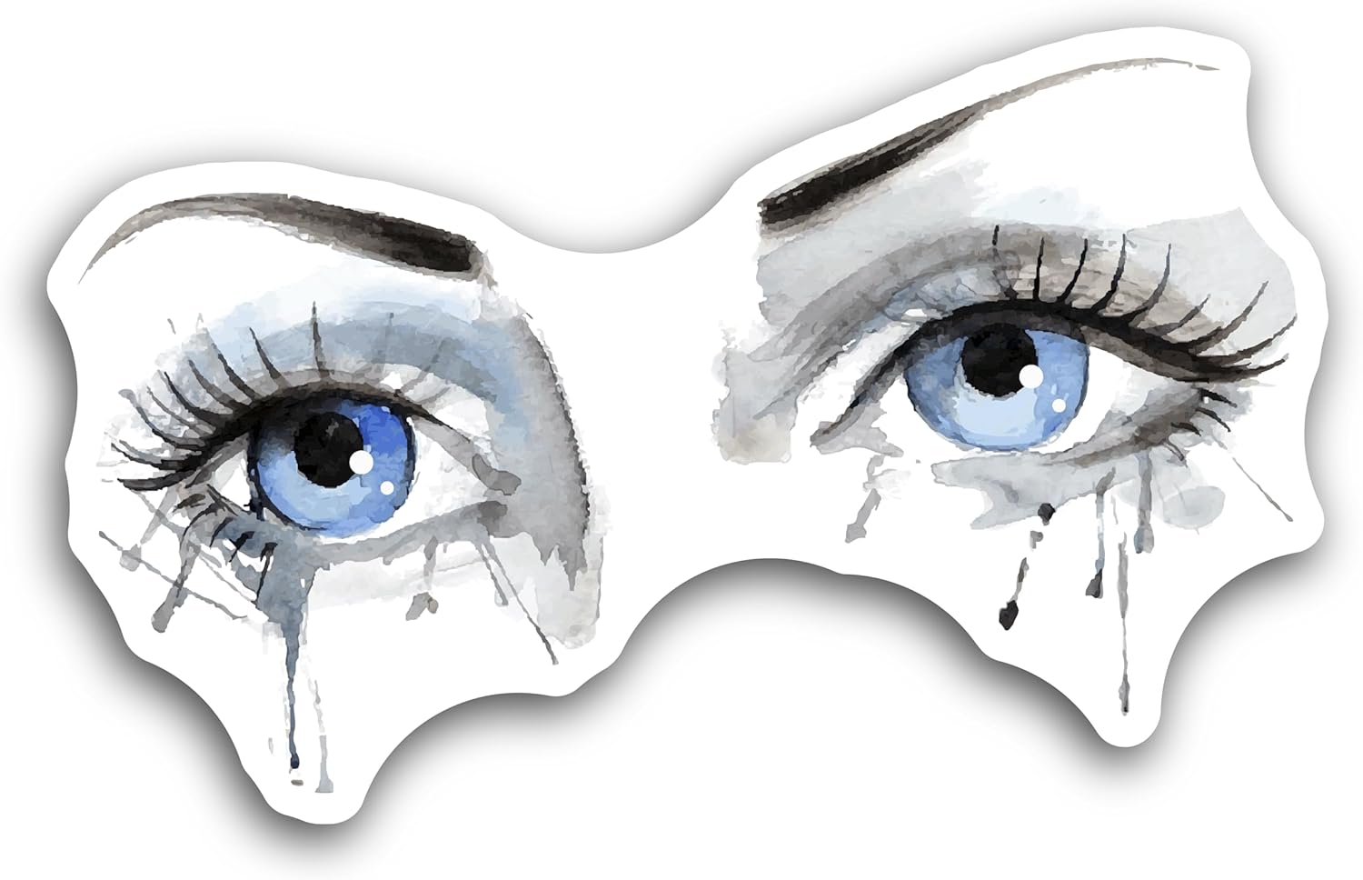 2 (Pieces) 3" and 5" Blue Eyes Decal Sticker, Waterproof Vinyl Decals for Many Purpose Like Cars, Trucks, Laptops, Phones, Windows and More