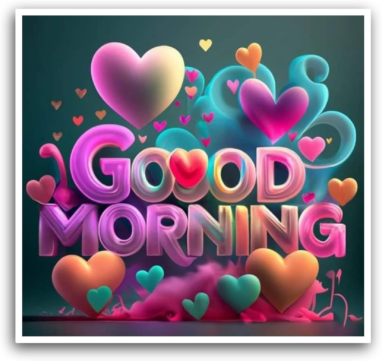 2 (Pieces) 3" and 5" Good Morning Sticker, Waterproof Vinyl Decals for Many Purpose Like Cars, Trucks, Laptops, Phones, Windows and More