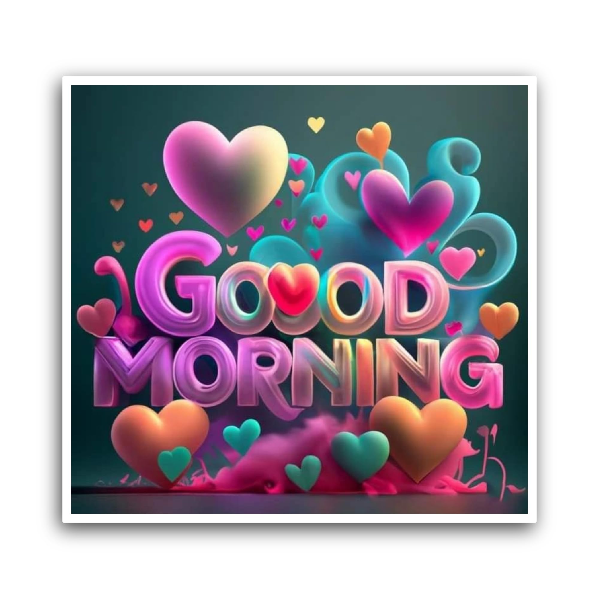 2 (Pieces) 3" and 5" Good Morning Sticker, Waterproof Vinyl Decals for Many Purpose Like Cars, Truck