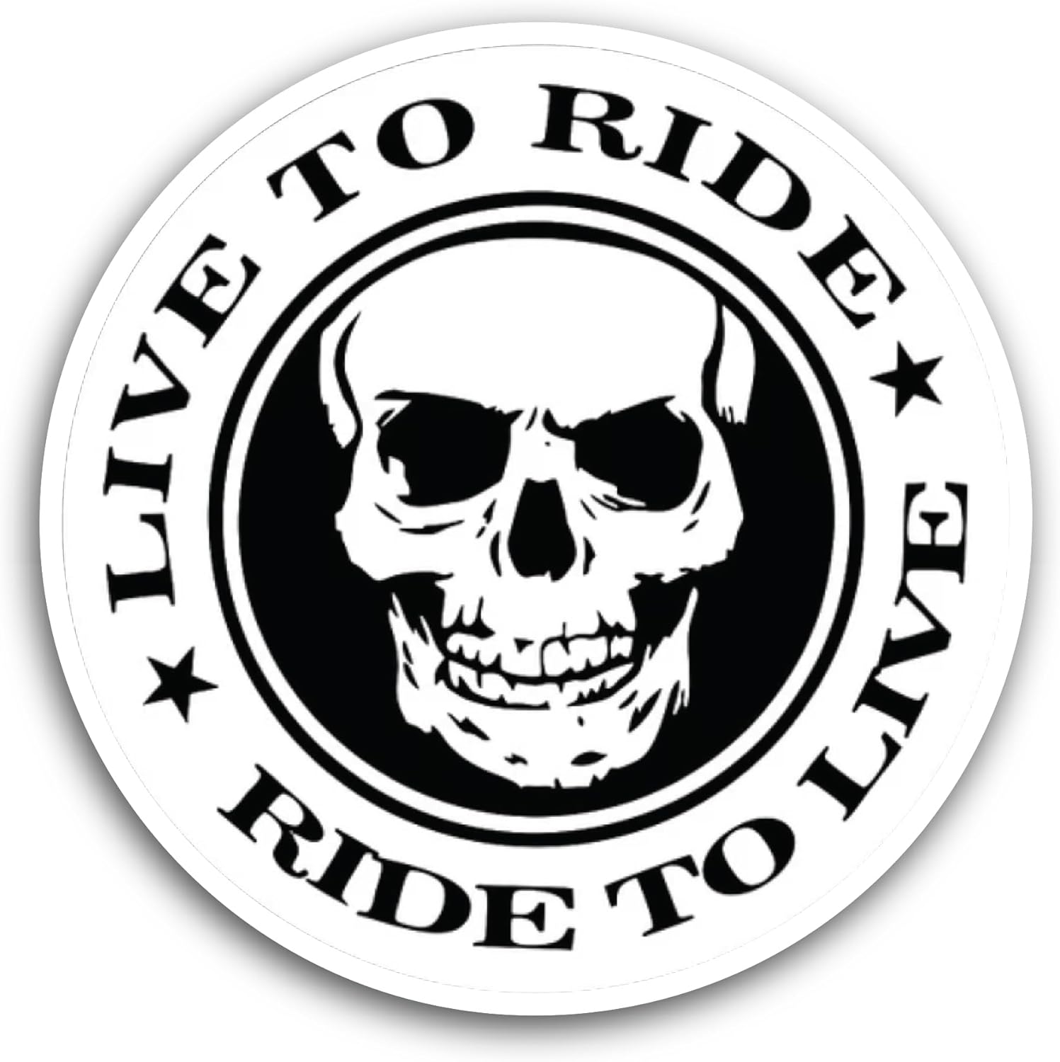 2 (Pieces) 3" and 5" Live to Ride Sticker, Waterproof Vinyl Decals for Many Purpose Like Cars, Trucks, Laptops, Phones, Windows and More