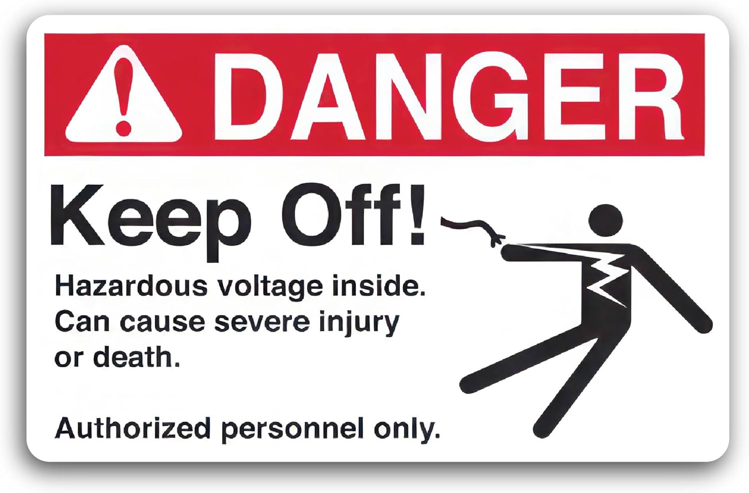 2 (Pieces) 3" and 5" Danger Keep Off Decal Sticker, Waterproof Vinyl Decals for Many Purpose Like Cars, Trucks, Laptops, Phones, Windows and More