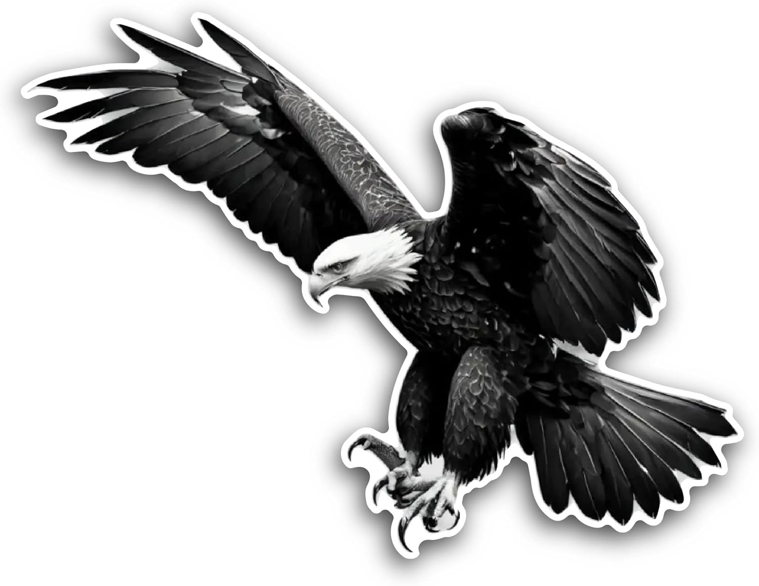 2 (Pieces) 3" and 5" Black Eagle Sticker, Waterproof Vinyl Decals for Many Purpose Like Cars, Trucks, Laptops, Phones, Windows and More
