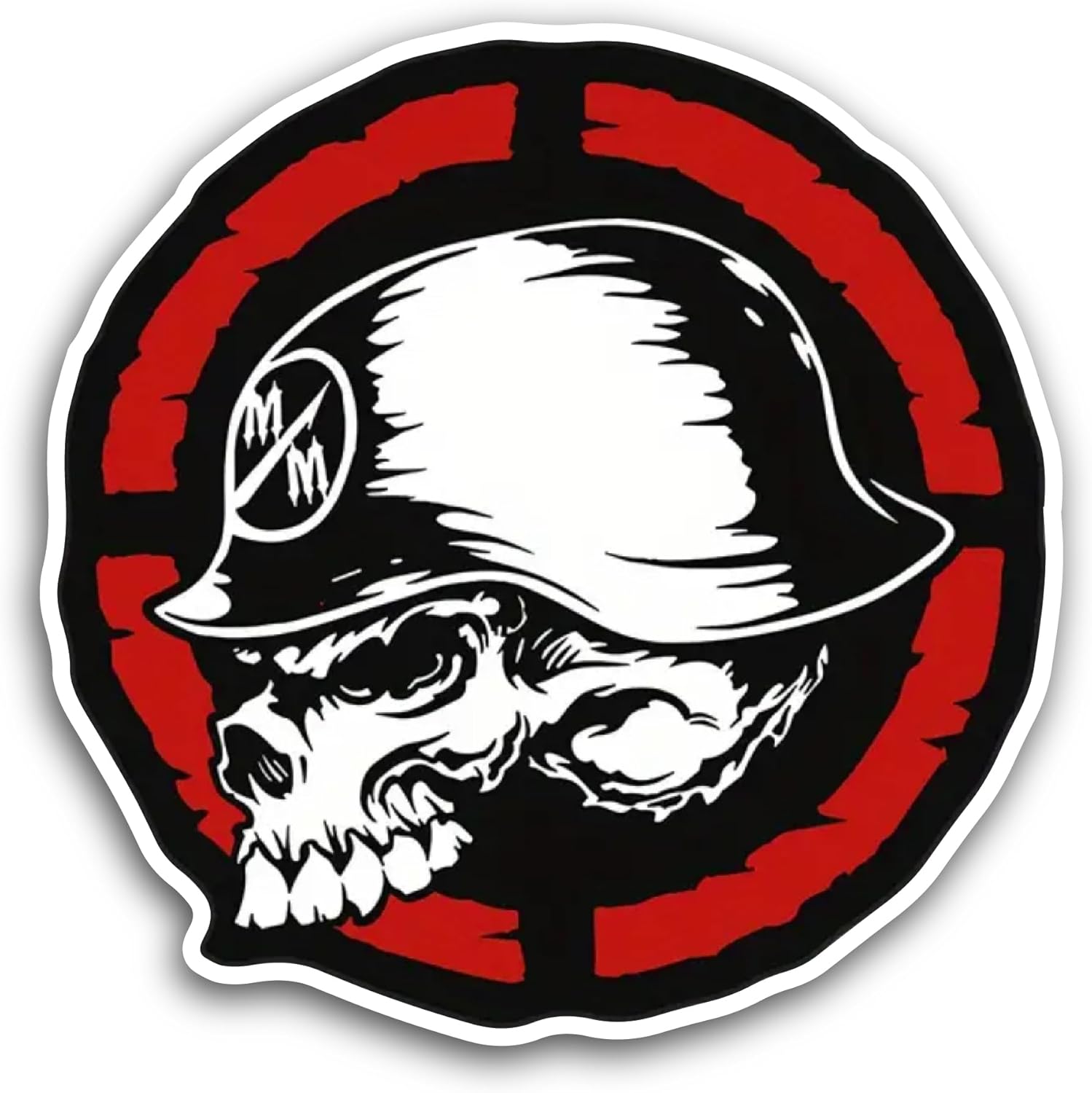2 (Pieces) 3" and 5" Helmet Skull Sticker, Waterproof Vinyl Decals for Many Purpose Like Cars, Trucks, Laptops, Phones, Windows and More