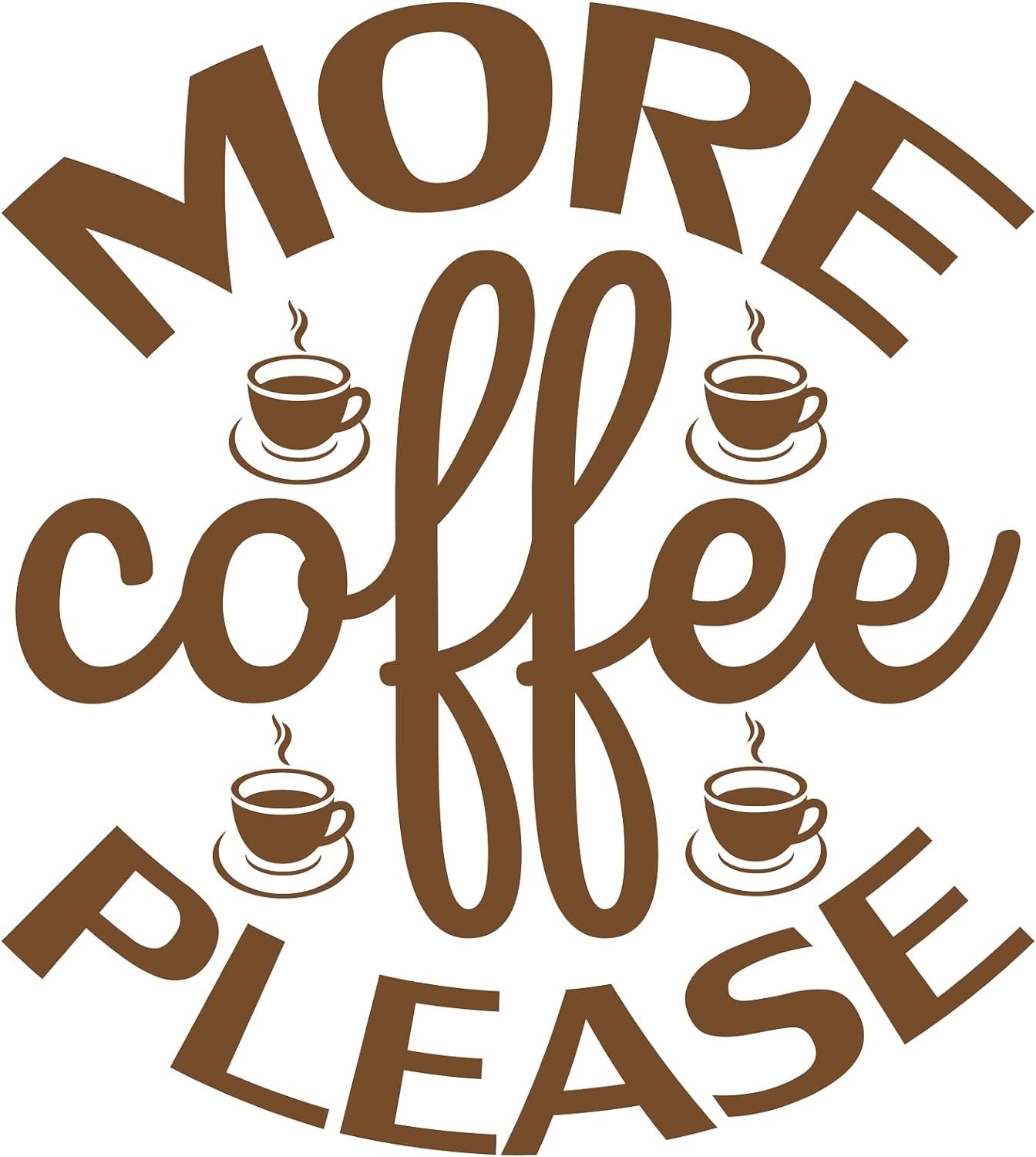 Inspirational Quote "More Coffee Please" Motivational Sticker Vinyl Decal Motivation Stickers- 5" Vinyl Sticker Waterproof