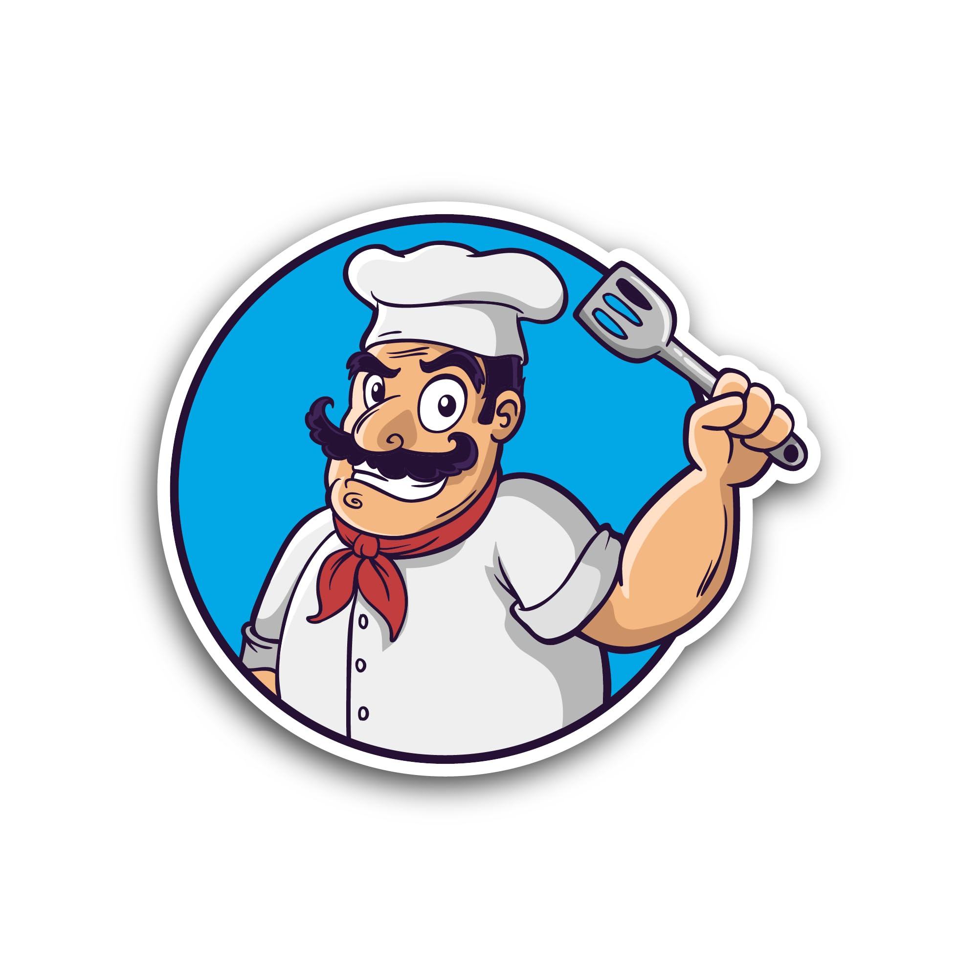 2 (Pieces) 3" and 5" Hand Drawn Chef Sticker, Waterproof Vinyl Decals for Many Purpose Like Cars, Tr