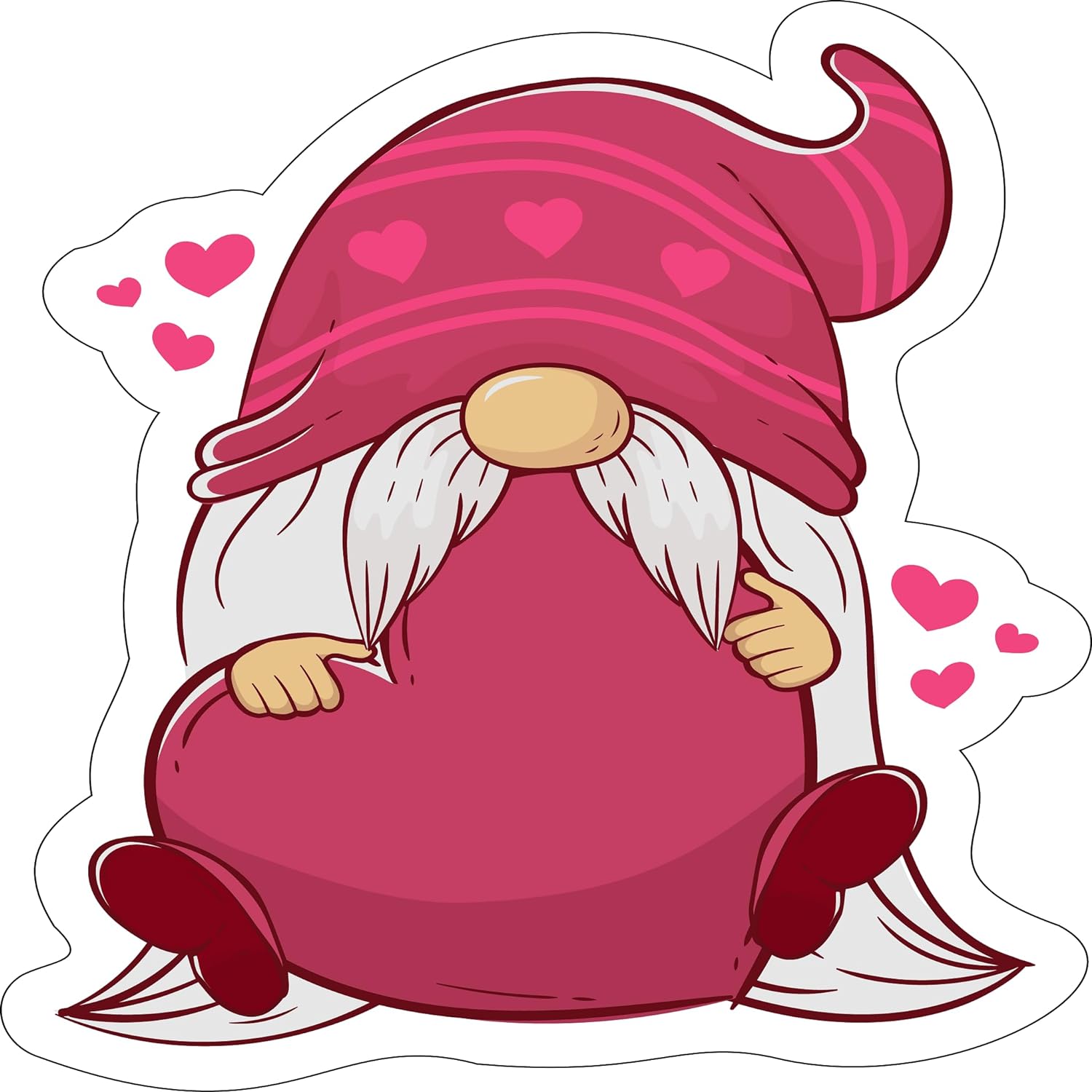 Inspirational Quote Valentines Day Gnome Motivational Sticker Vinyl Decal Motivation Stickers- 5" Vinyl Sticker Waterproof