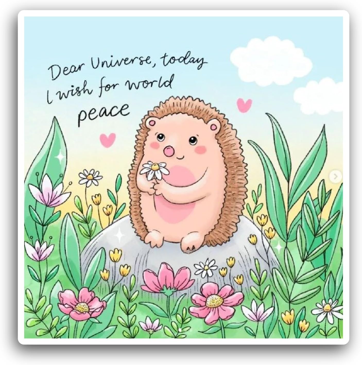 2 (Pieces) 3" and 5" Cute Cartoon Hedgehog Sticker, Waterproof Vinyl Decals for Many Purpose Like Cars, Trucks, Laptops, Phones, Windows and More