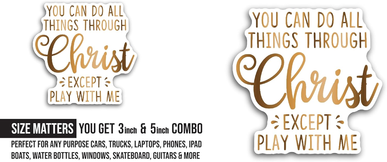 2 (Pieces) 3" and 5" You Can Do Text Sticker, Waterproof Vinyl Decals for Many Purpose Like Cars, Trucks, Laptops, Phones, Windows and More