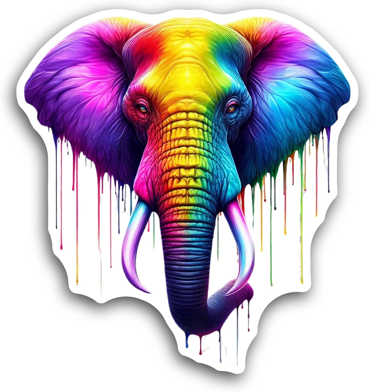 2 (Pieces) 3" and 5" Elephant Sticker, Waterproof Vinyl Decals for Many Purpose Like Cars, Trucks, Laptops, Phones, Windows and More
