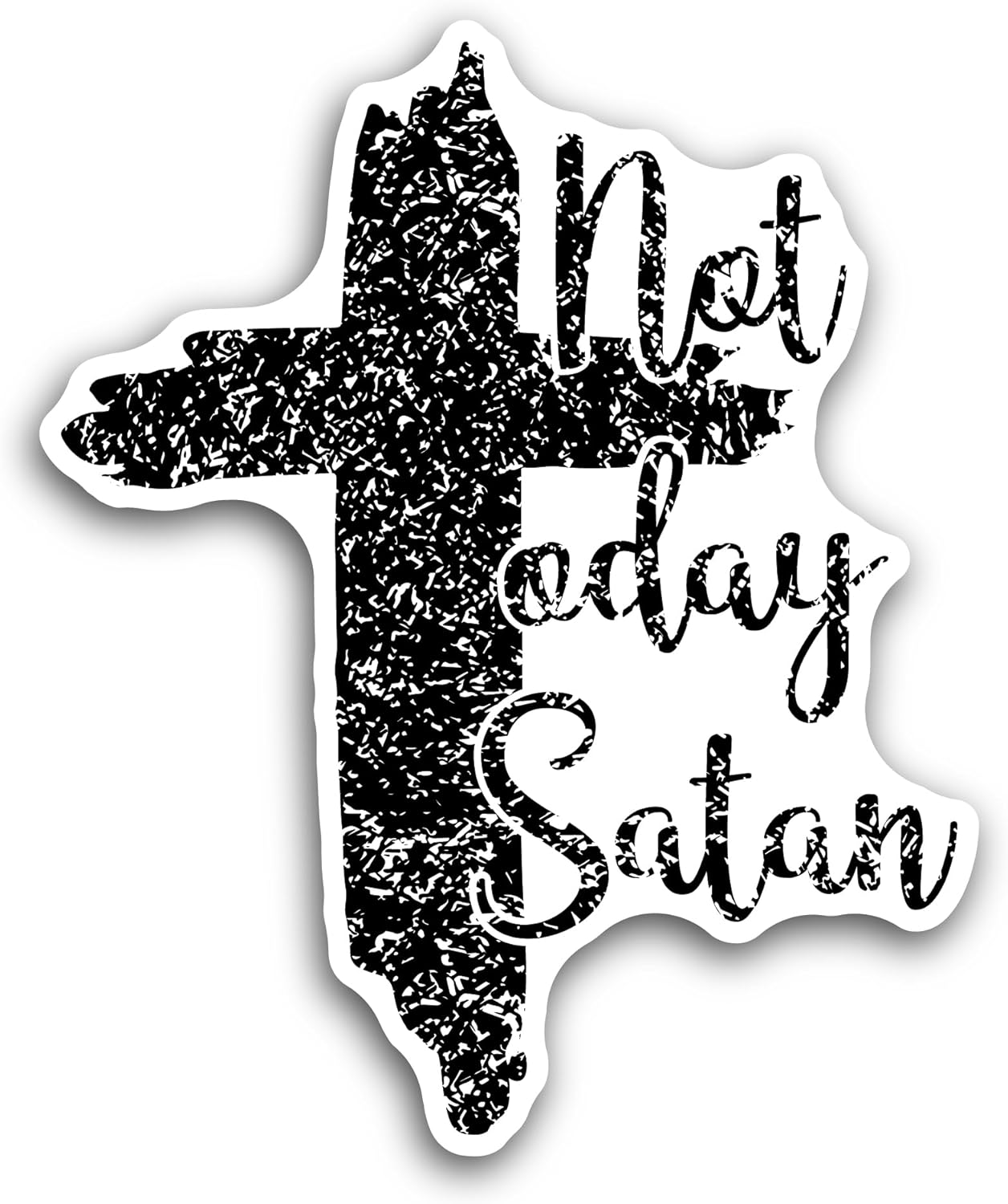 2 (Pieces) 3" and 5" Not Today Satan Sticker, Waterproof Vinyl Decals for Many Purpose Like Cars, Trucks, Laptops, Phones, Windows and More