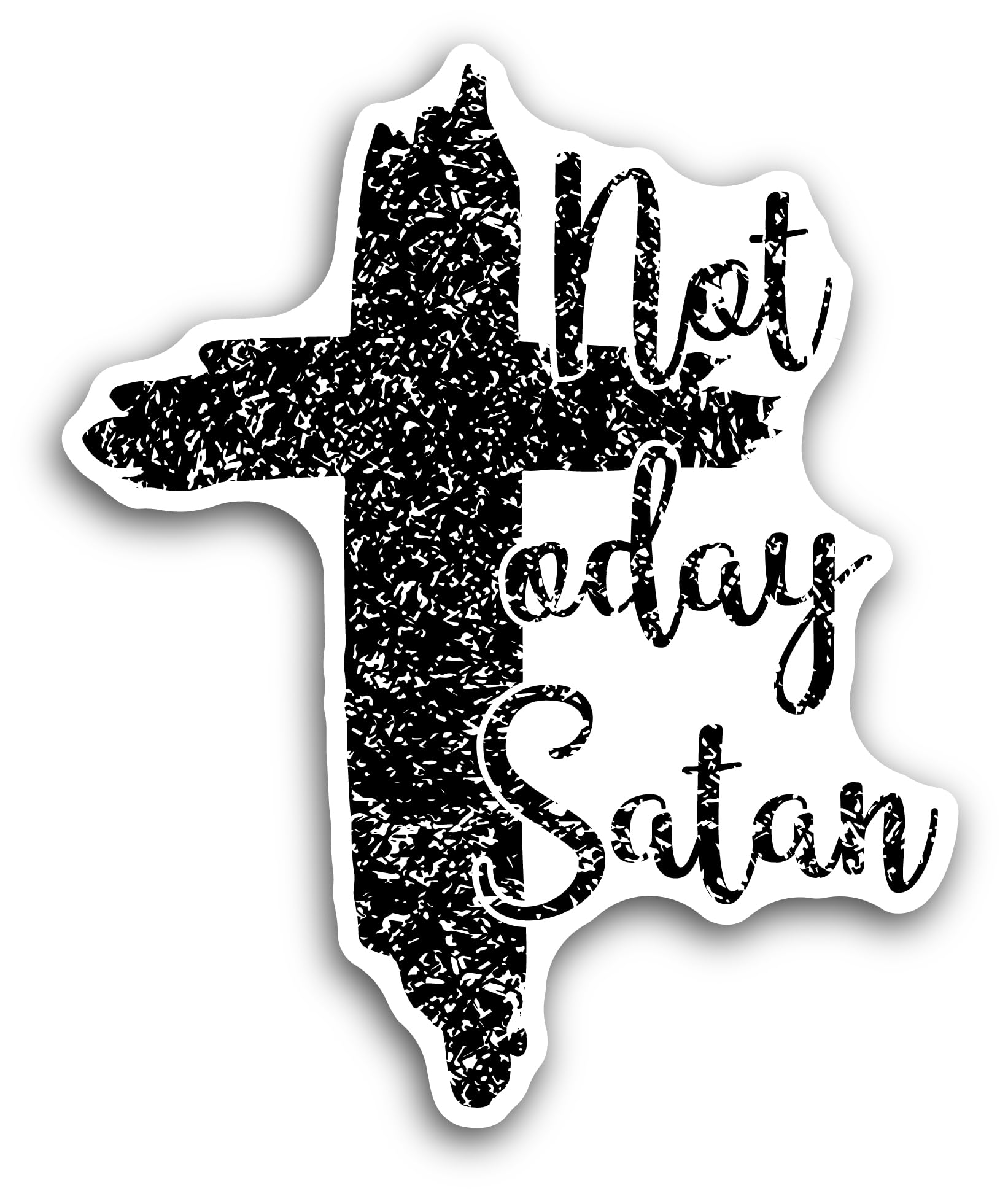 2 (Pieces) 3" and 5" Not Today Satan Sticker, Waterproof Vinyl Decals for Many Purpose Like Cars, Tr