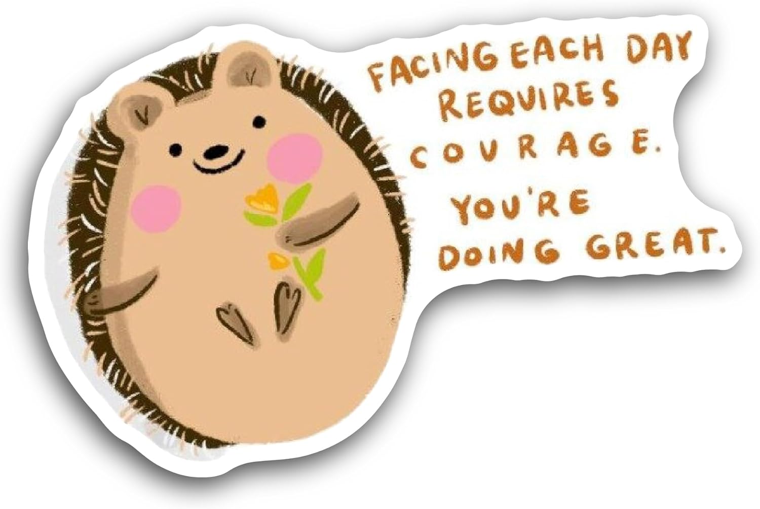 2 (Pieces) 3" and 5" Cute Hedgehog Sticker, Waterproof Vinyl Decals for Many Purpose Like Cars, Trucks, Laptops, Phones, Windows and More