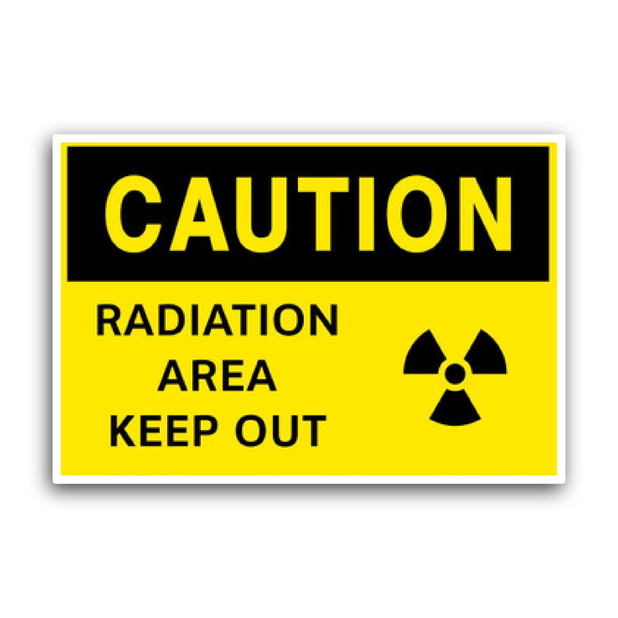 2 (Pieces) 3" and 5" Caution/Radiation Area Keep Out Sign Sticker, Waterproof Vinyl Decals for Many 