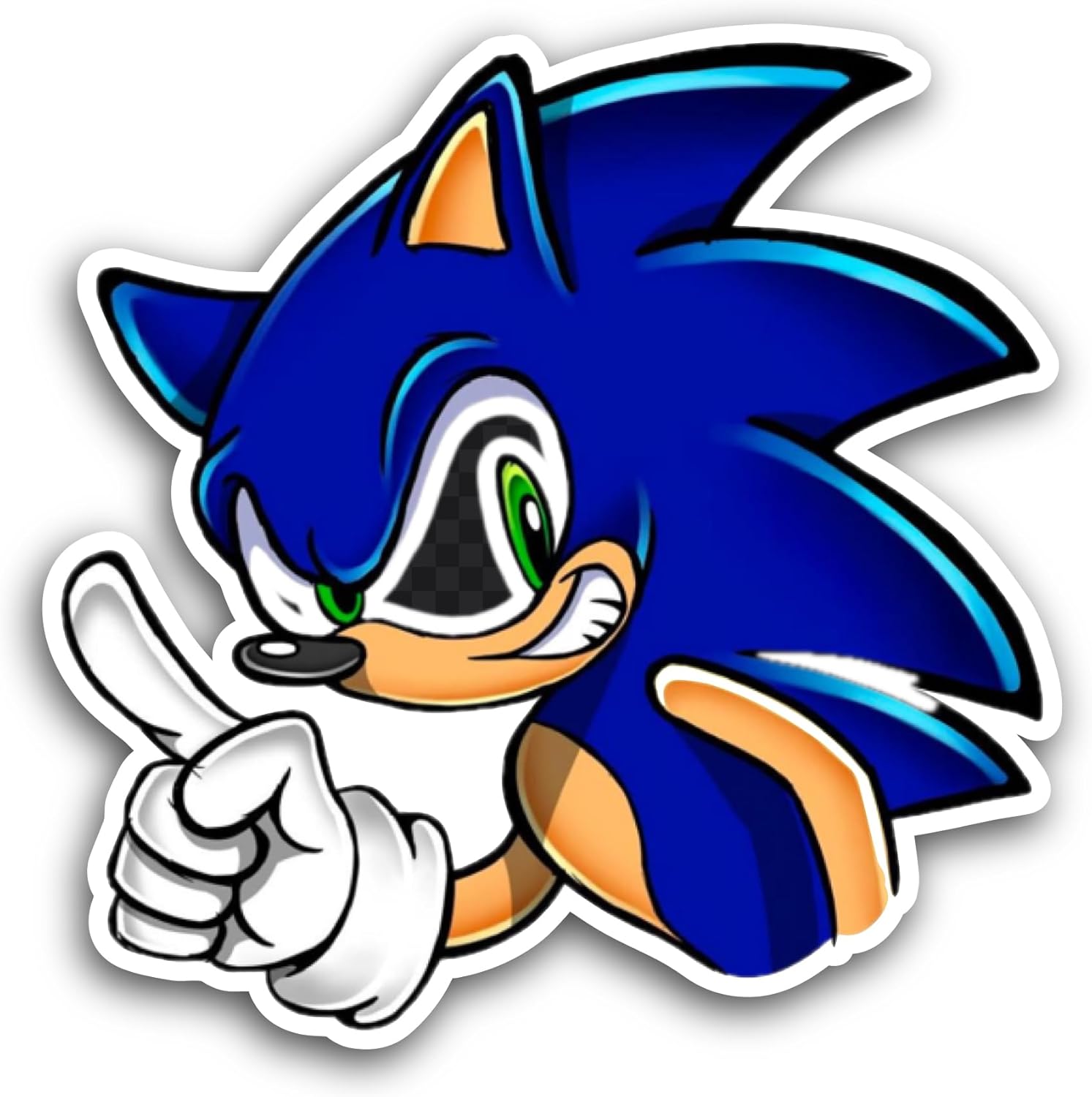 2 (Pieces) 3" and 5" S0nic Portrait Sticker, Waterproof Vinyl Decals for Many Purpose Like Cars, Trucks, Laptops, Phones, Windows and More