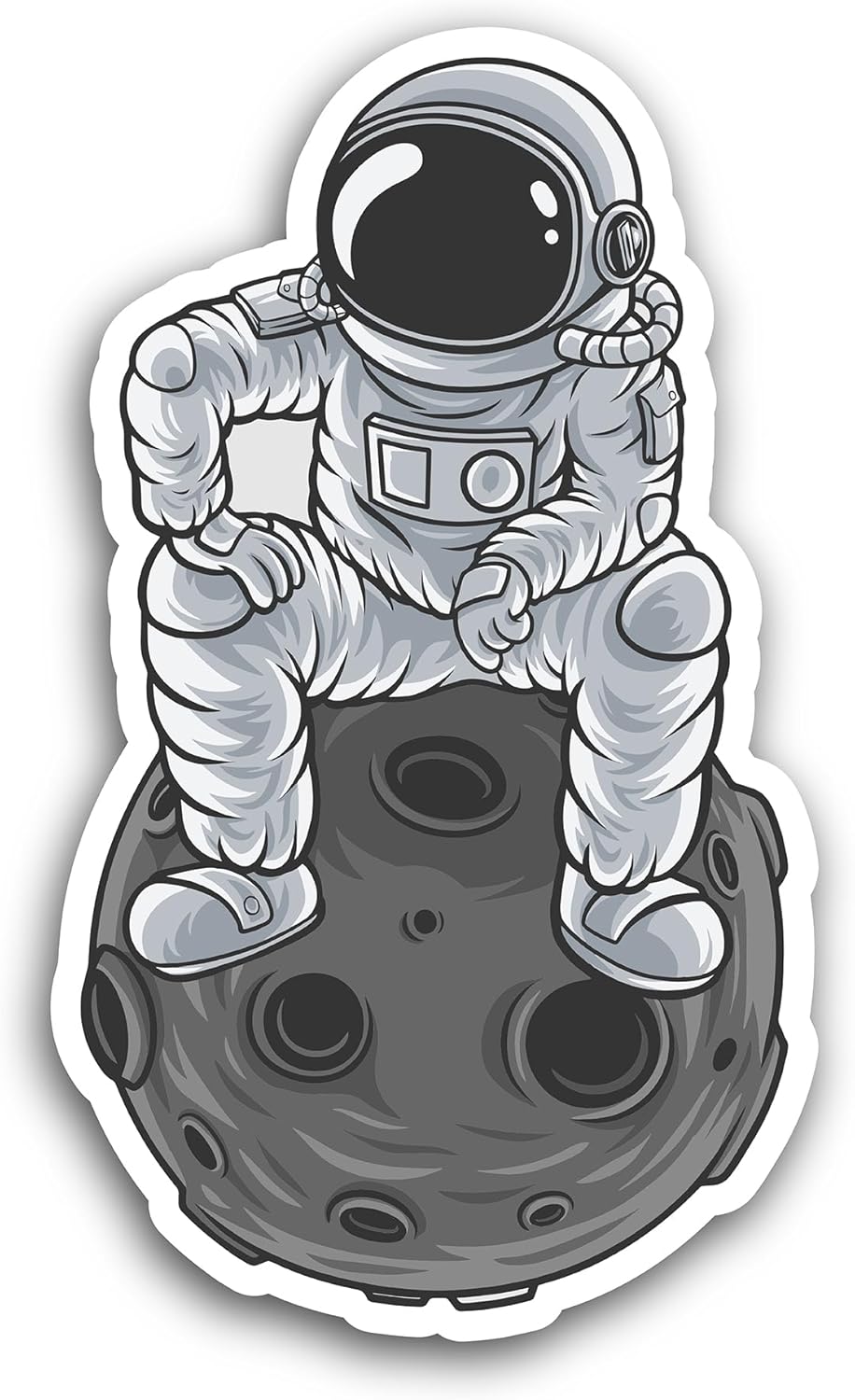 2 (Pieces) 3" and 5" Astronaut Vinyl Decals Sticker, Waterproof Vinyl Decals for Many Purpose Like Cars, Trucks, Laptops, Phones, Windows and More