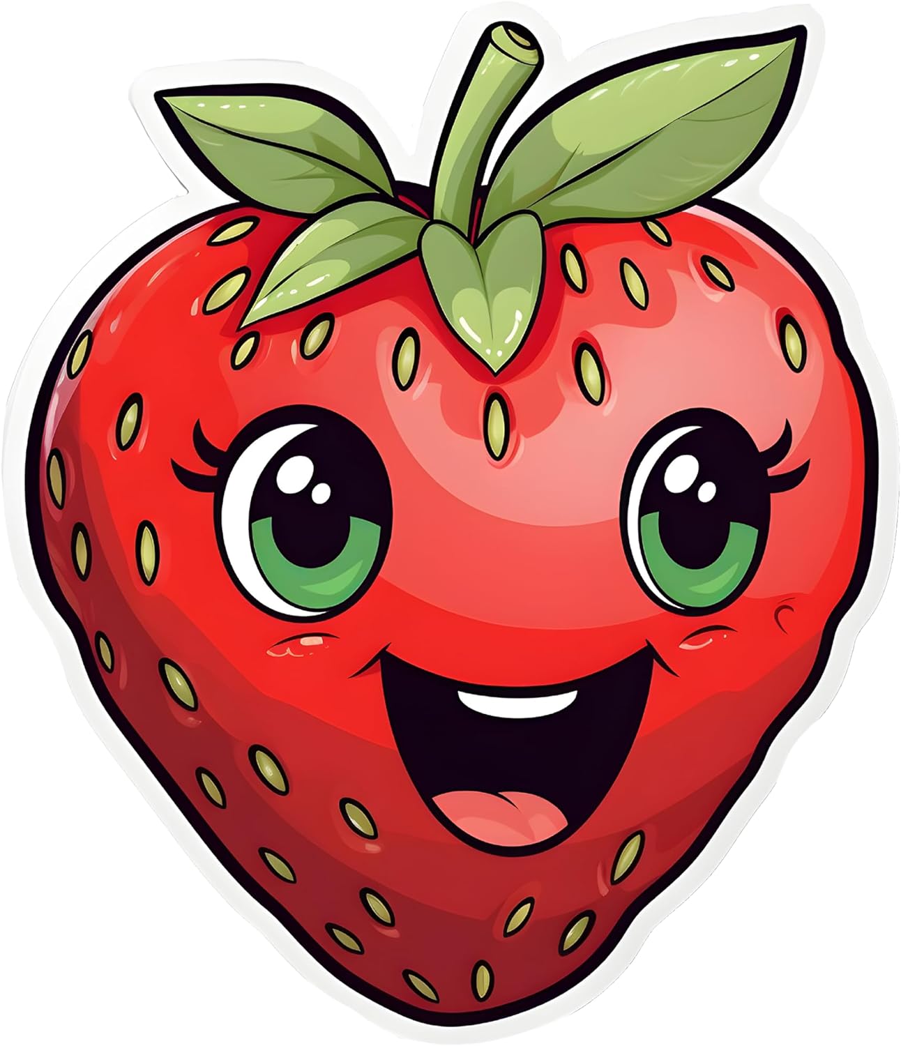 Inspirational Quote Strawberry Cartoon Vector Motivational Sticker Vinyl Decal Motivation Stickers- 5" Vinyl Sticker Waterproof