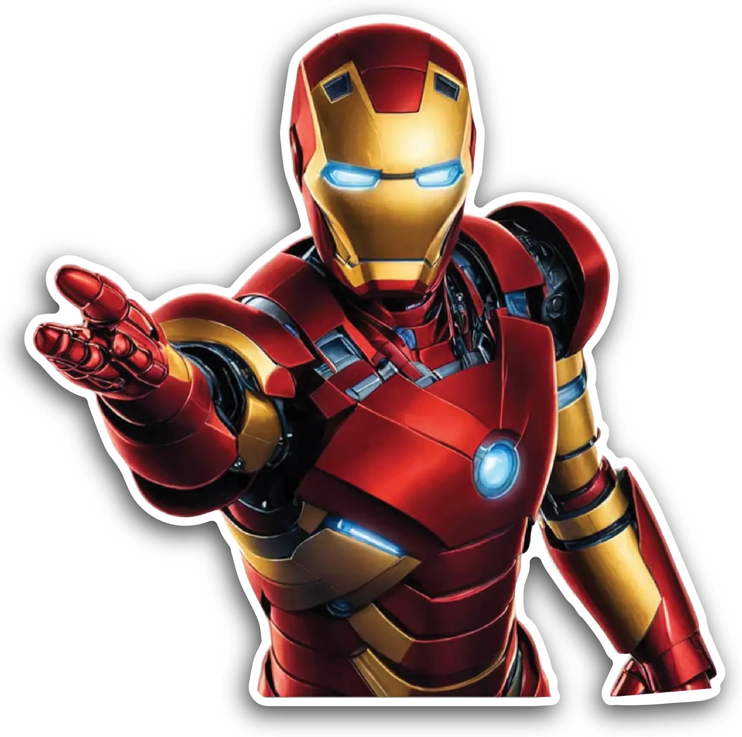 2 (Pieces) 3" and 5" Red Color Robot Sticker, Waterproof Vinyl Decals for Many Purpose Like Cars, Trucks, Laptops, Phones, Windows and More