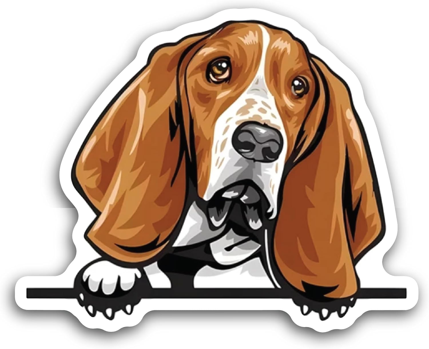 2 (Pieces) 3" and 5" Long Eared Dog Sticker, Waterproof Vinyl Decals for Many Purpose Like Cars, Trucks, Laptops, Phones, Windows and More
