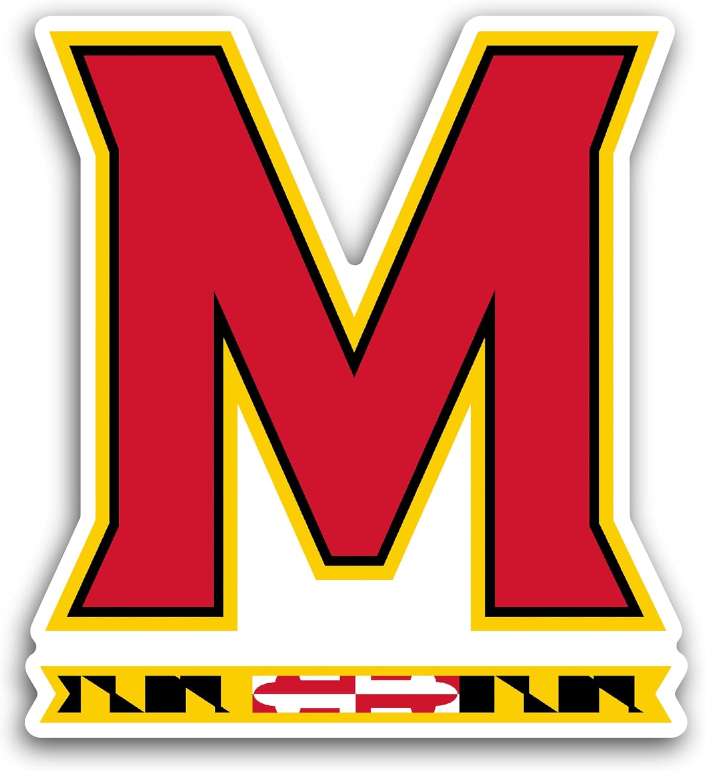 2 (Pieces) 3" and 5" Maryland B@sketball Sticker, Waterproof Vinyl Decals for Many Purpose Like Cars, Trucks, Laptops, Phones, Windows and More