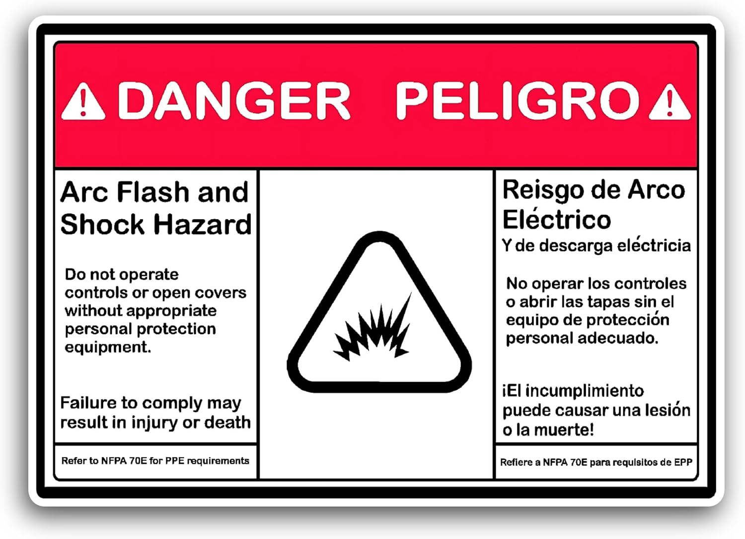 2 (Pieces) 3" and 5" Danger Peligro Sticker, Waterproof Vinyl Decals for Many Purpose Like Cars, Trucks, Laptops, Phones, Windows and More