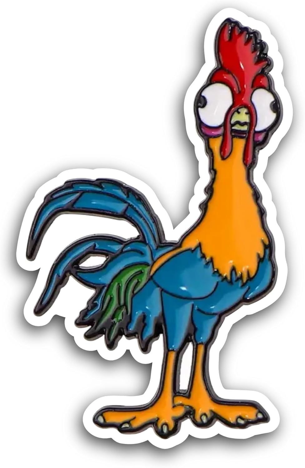 2 (Pieces) 3" and 5" Blue Rooster Sticker, Waterproof Vinyl Decals for Many Purpose Like Cars, Trucks, Laptops, Phones, Windows and More