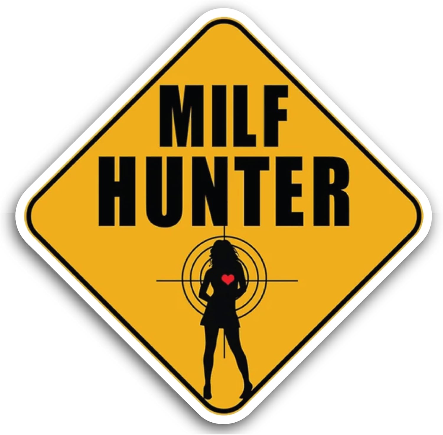 2 (Pieces) 3" and 5" Milf Hunter Sticker, Waterproof Vinyl Decals for Many Purpose Like Cars, Trucks, Laptops, Phones, Windows and More