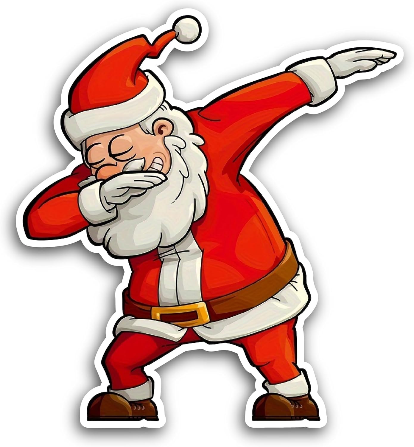 2 (Pieces) 3" and 5" Cartoon Santa Sticker, Waterproof Vinyl Decals for Many Purpose Like Cars, Trucks, Laptops, Phones, Windows and More
