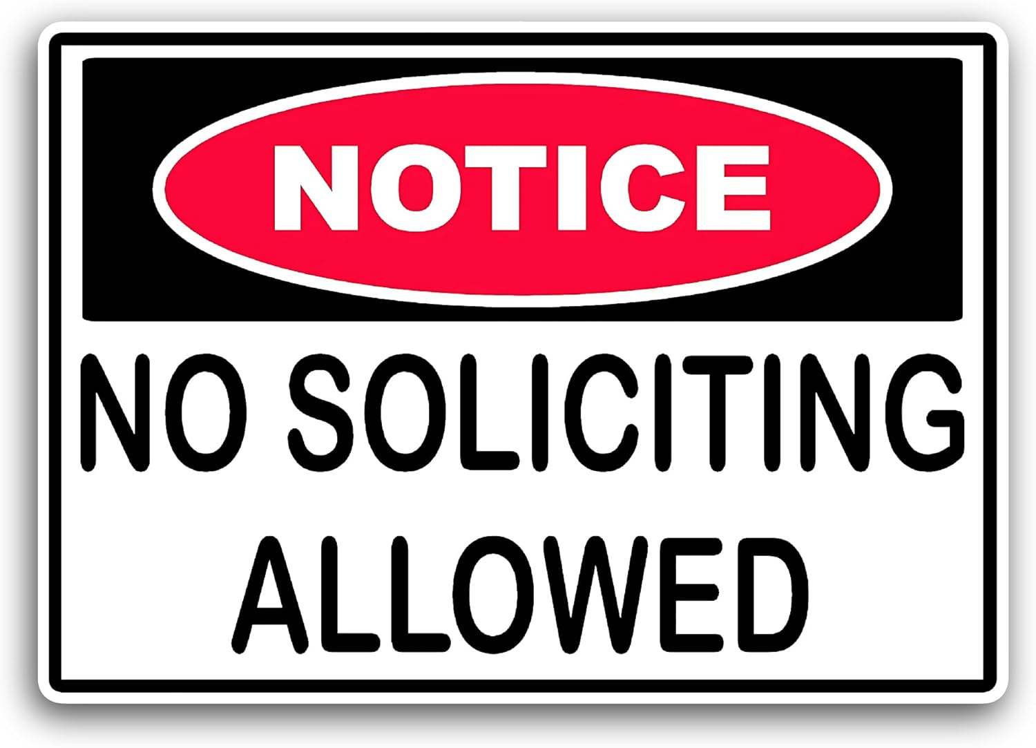2 (Pieces) 3" and 5" No Soliciting Allowed Sticker, Waterproof Vinyl Decals for Many Purpose Like Cars, Trucks, Laptops, Phones, Windows and More