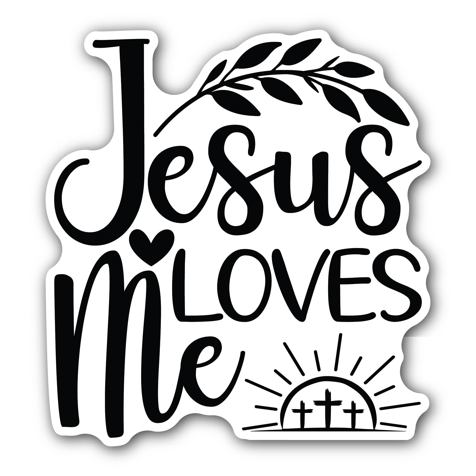 2 (Pieces) 3" and 5" Jesus Love Me Sticker, Waterproof Vinyl Decals for Many Purpose Like Cars, Truc