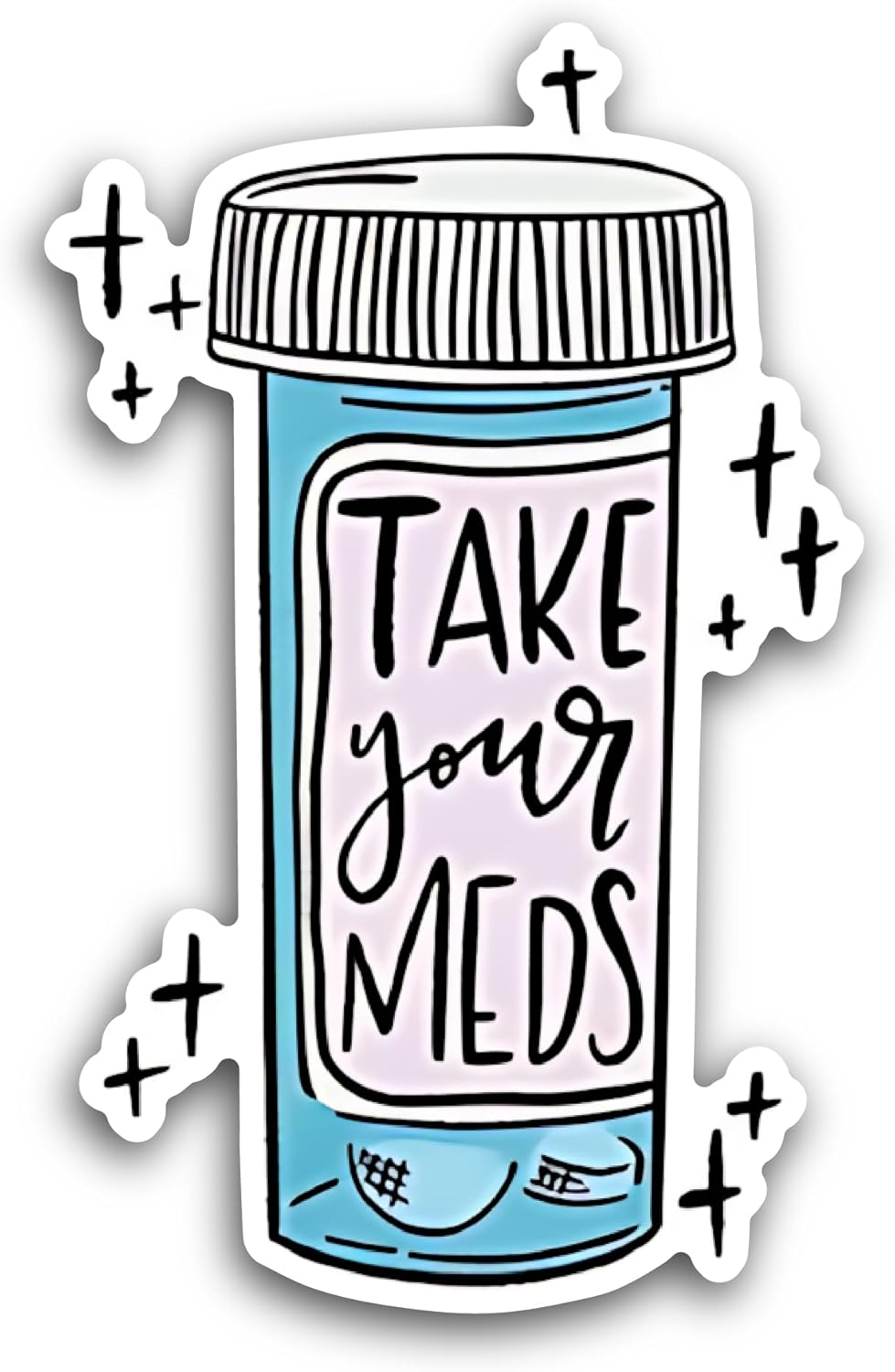 2 (Pieces) 3" and 5" Take Your Meds Text Sticker, Waterproof Vinyl Decals for Many Purpose Like Cars, Trucks, Laptops, Phones, Windows and More