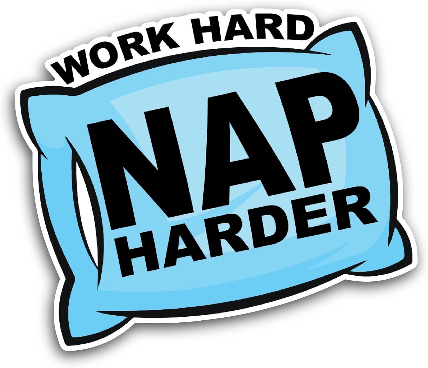 2 (Pieces) 3" and 5" Work Hard Sticker, Waterproof Vinyl Decals for Many Purpose Like Cars, Trucks, Laptops, Phones, Windows and More
